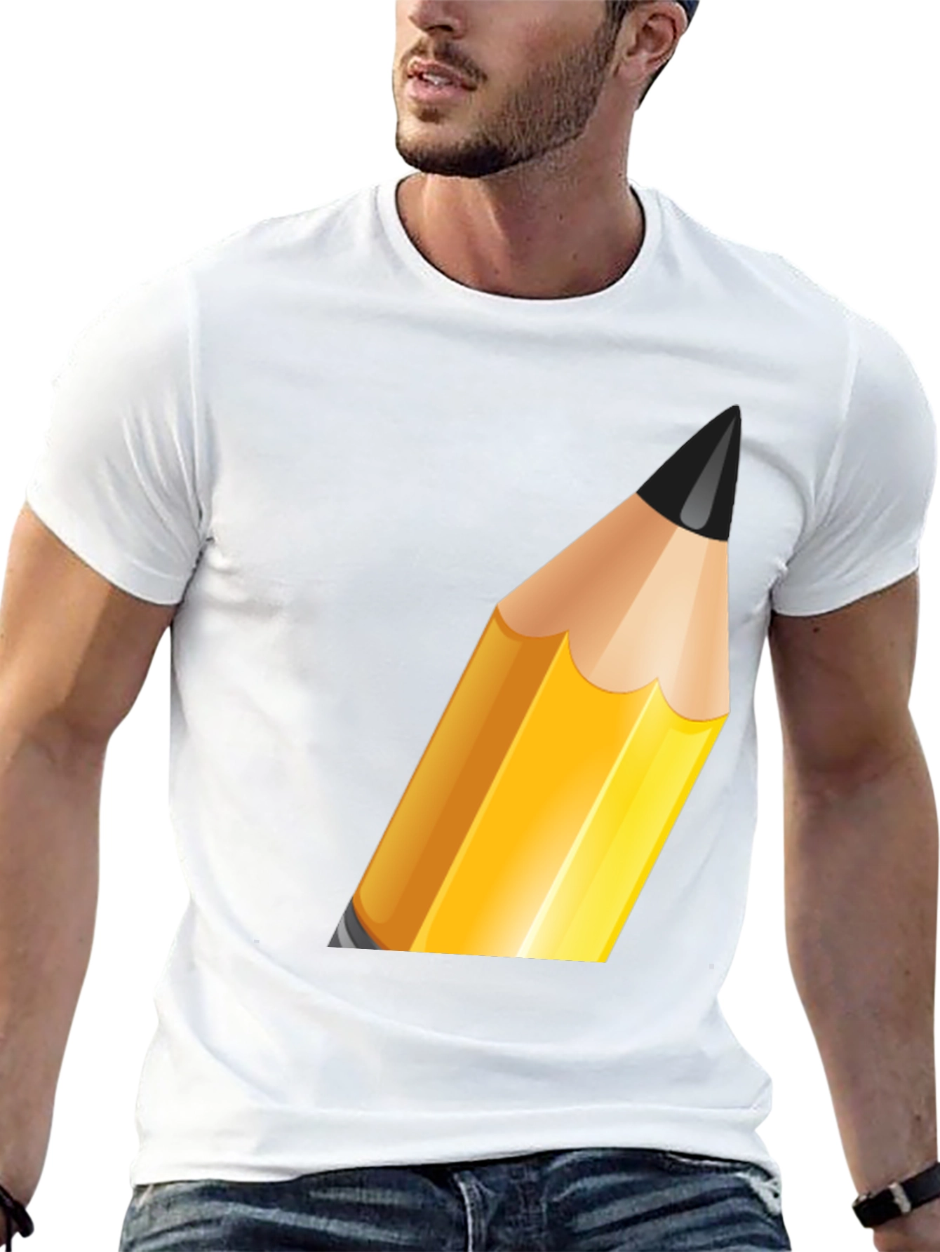 Pencil Graphic Black T-Shirt