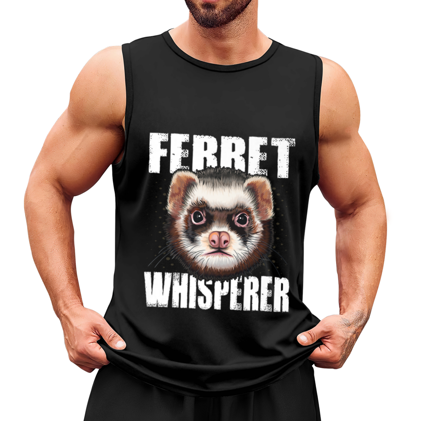 Vintage Distressed Ferret Whisperer Cute Pet Lover Tank