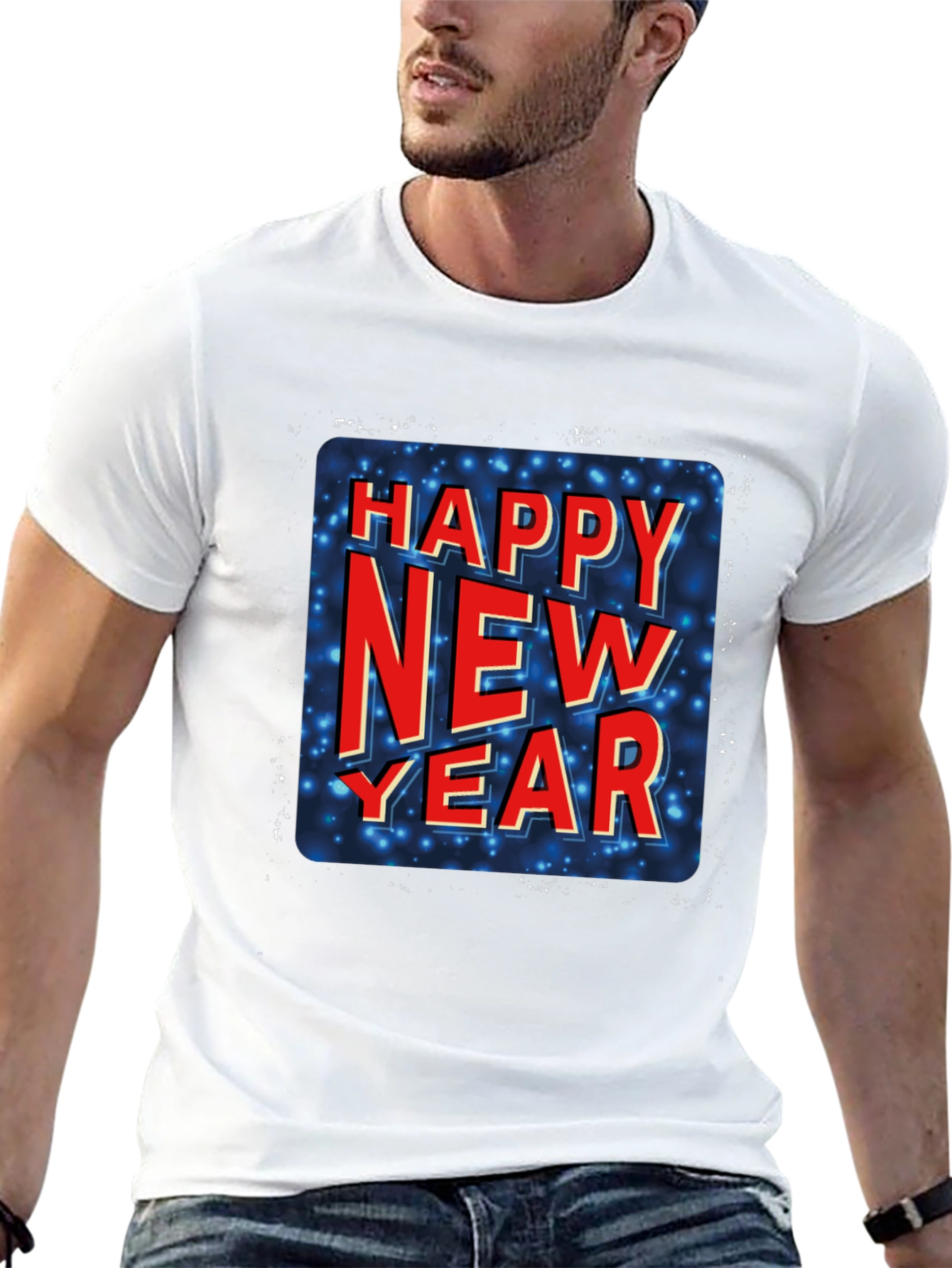 Happy New Year Graphic Tee - Black