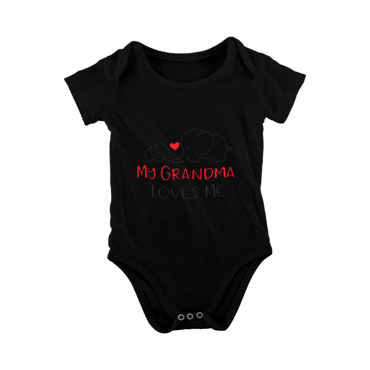 My Grandma Loves Me Sweet Big & Little Elephant Grandbaby Onesie