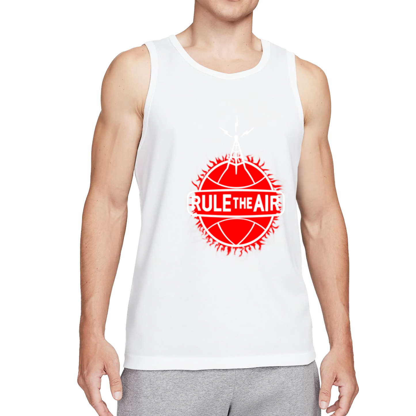 Rule The Air Radio Basketball Graphic Cool Men Tank Vest