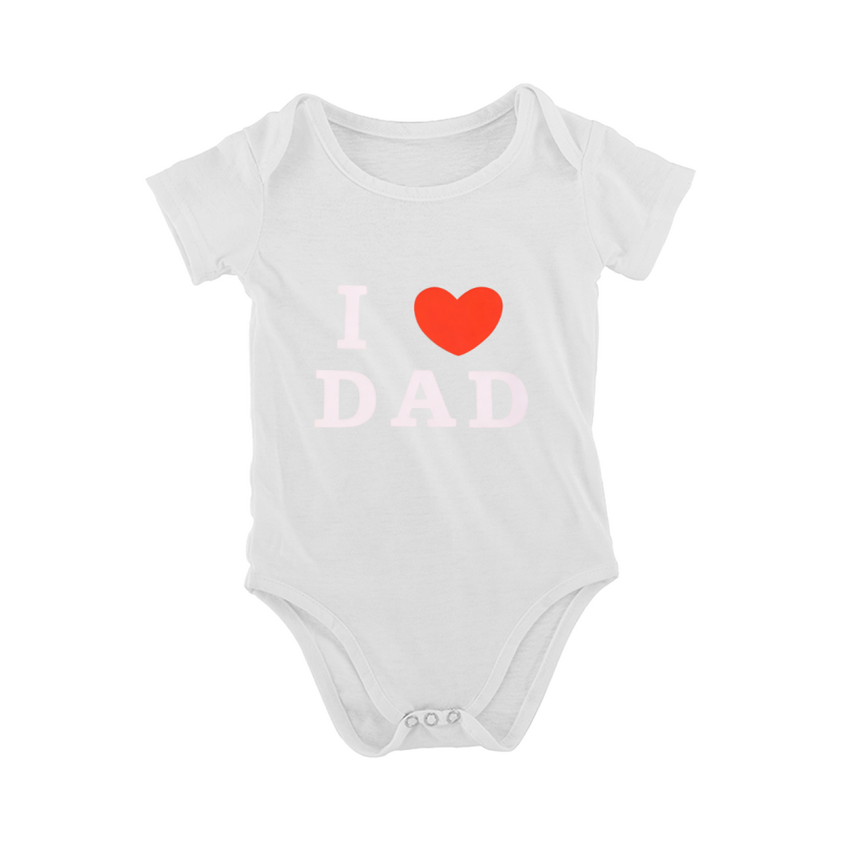 I ?? DAD Simple Heart Classic Black Baby Bodysuit