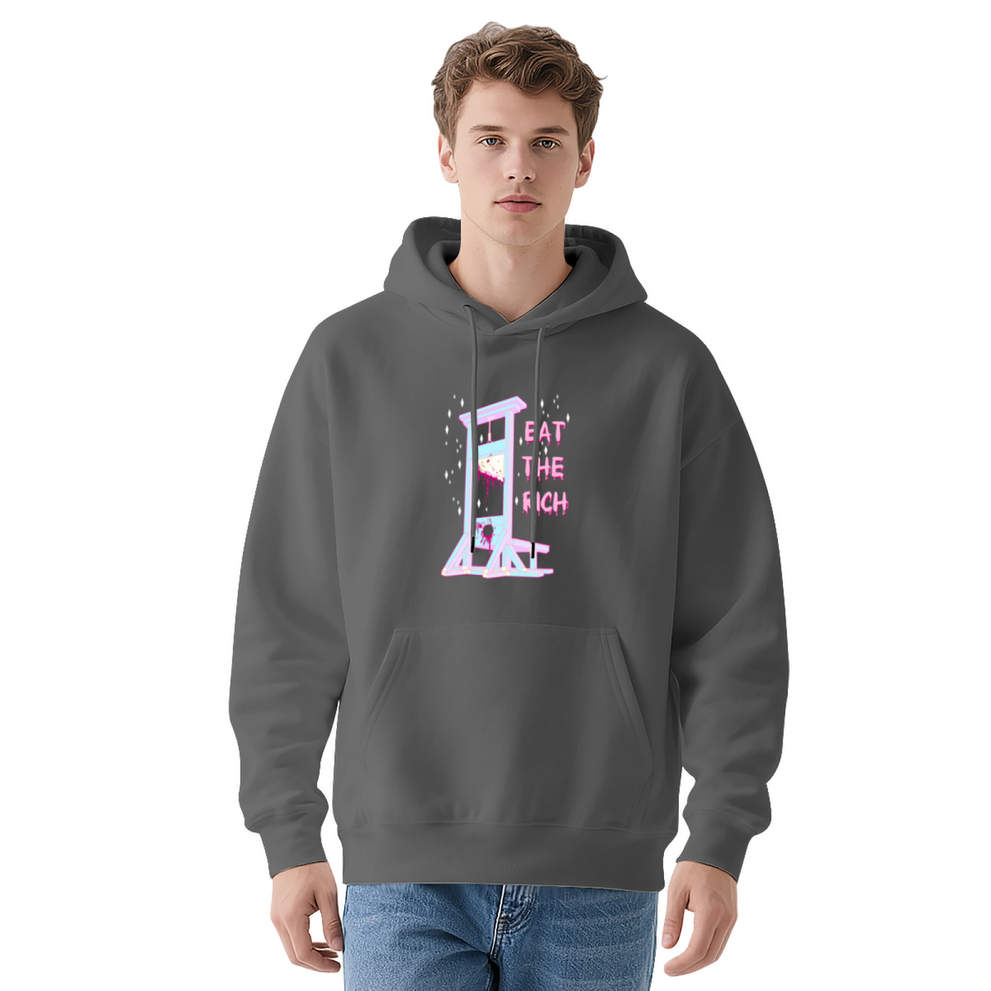 Pastel Eat The Rich Guillotine Navy Hoodie