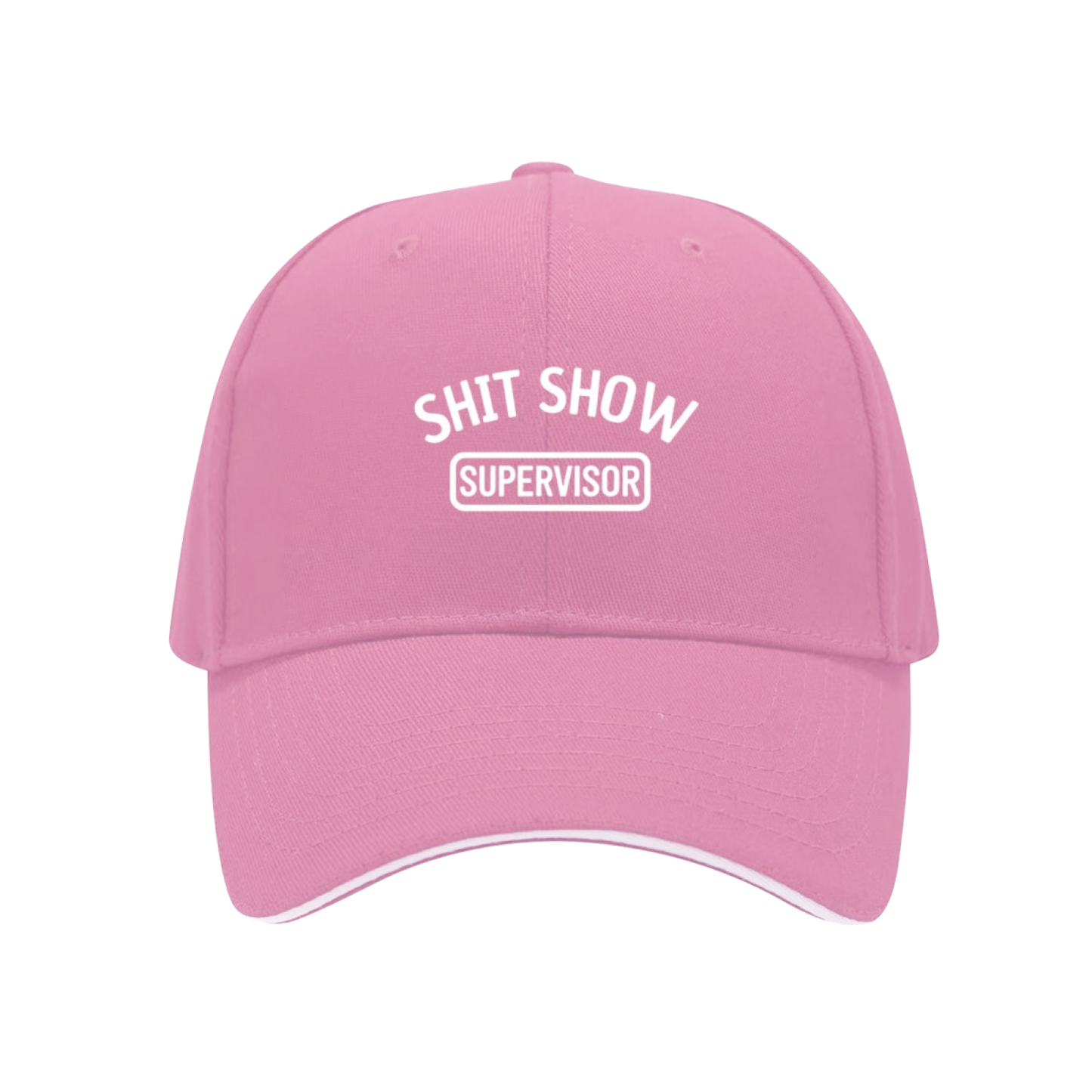 Hilarious SHIT SHOW SUPERVISOR Red Sandwich Brim Baseball Cap Sarcastic Daily Hat