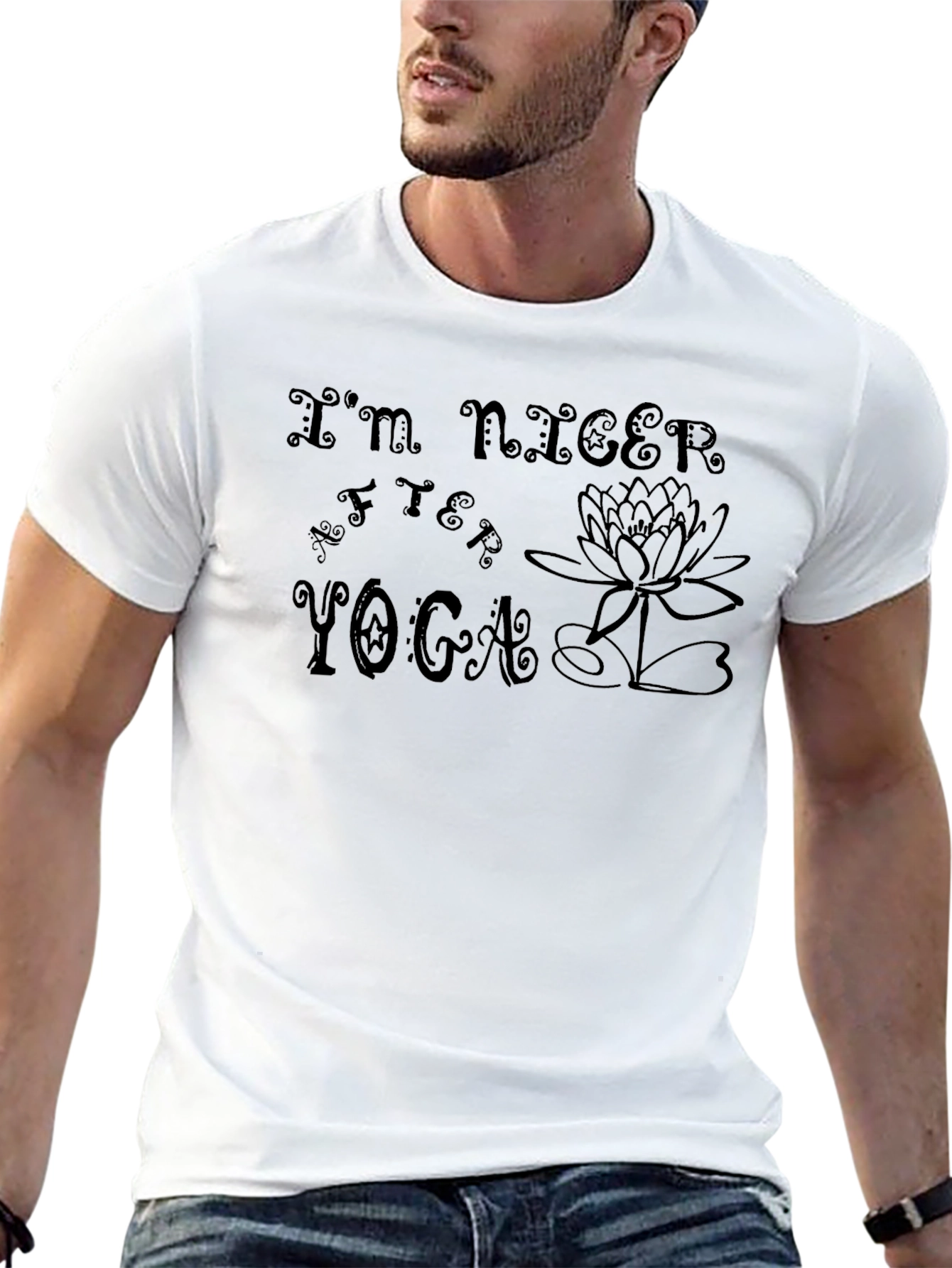 Im Nicer After Yoga Black Graphic T-Shirt