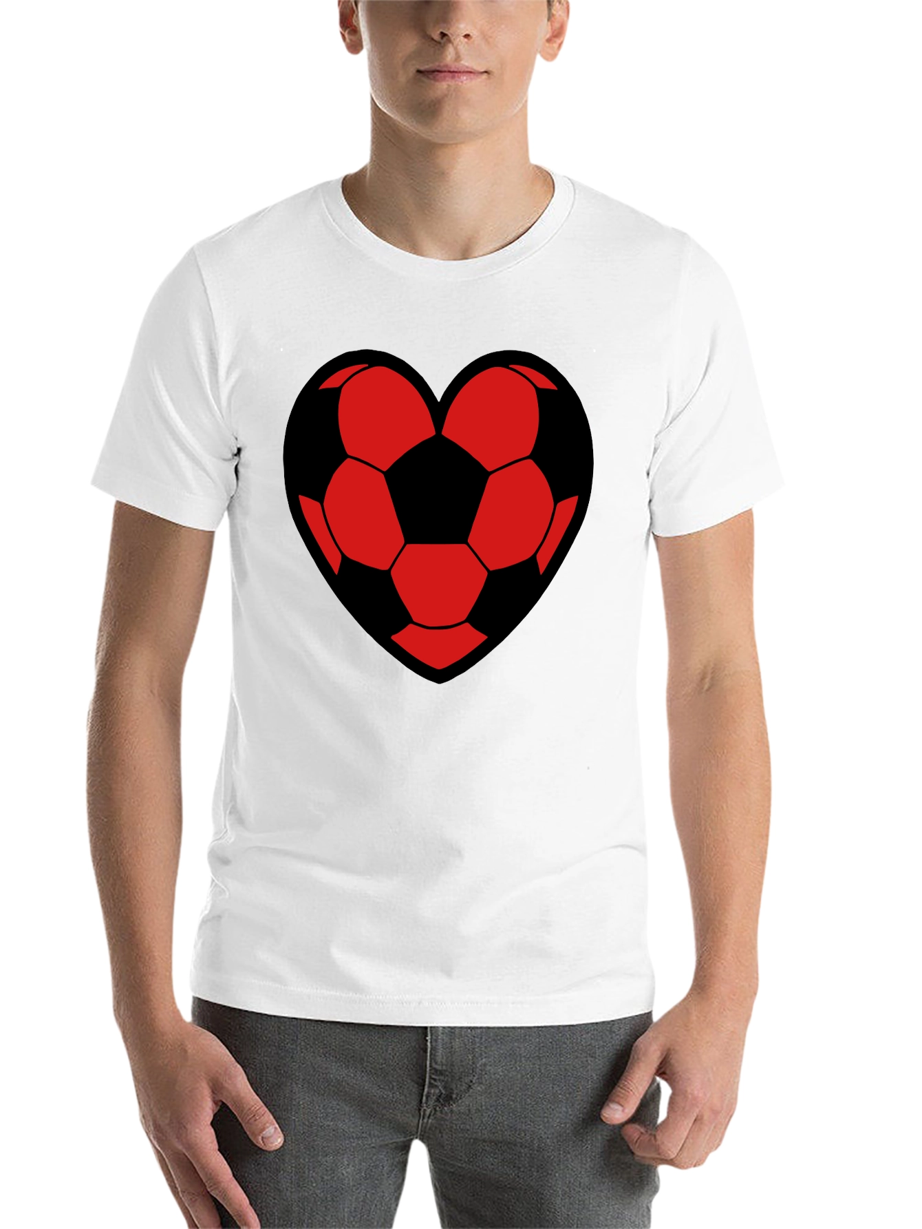 Soccer Heart Graphic Black T-Shirt