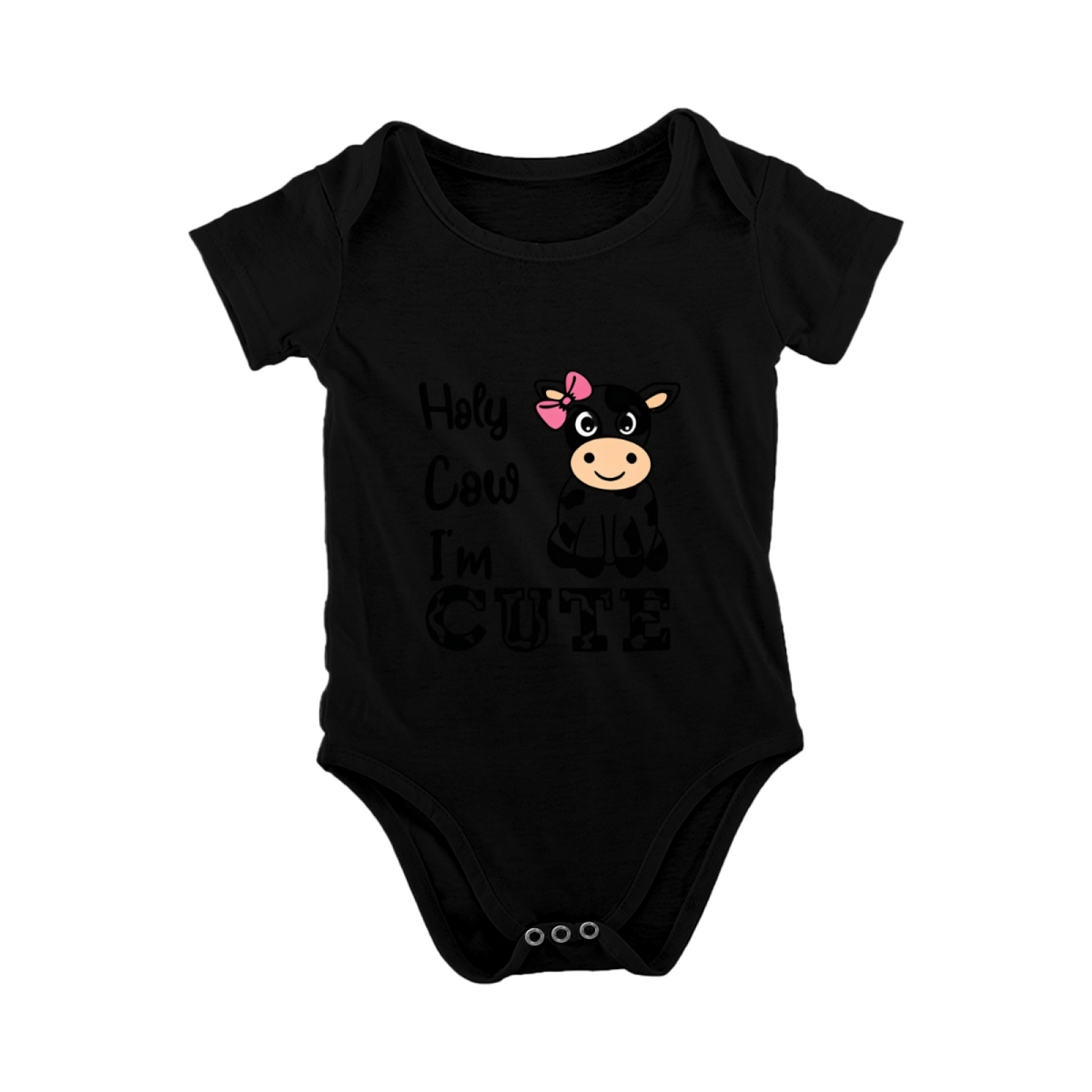 Holy Cow I¡¯m Cute Cartoon Cow Adorable Infant Bodysuit