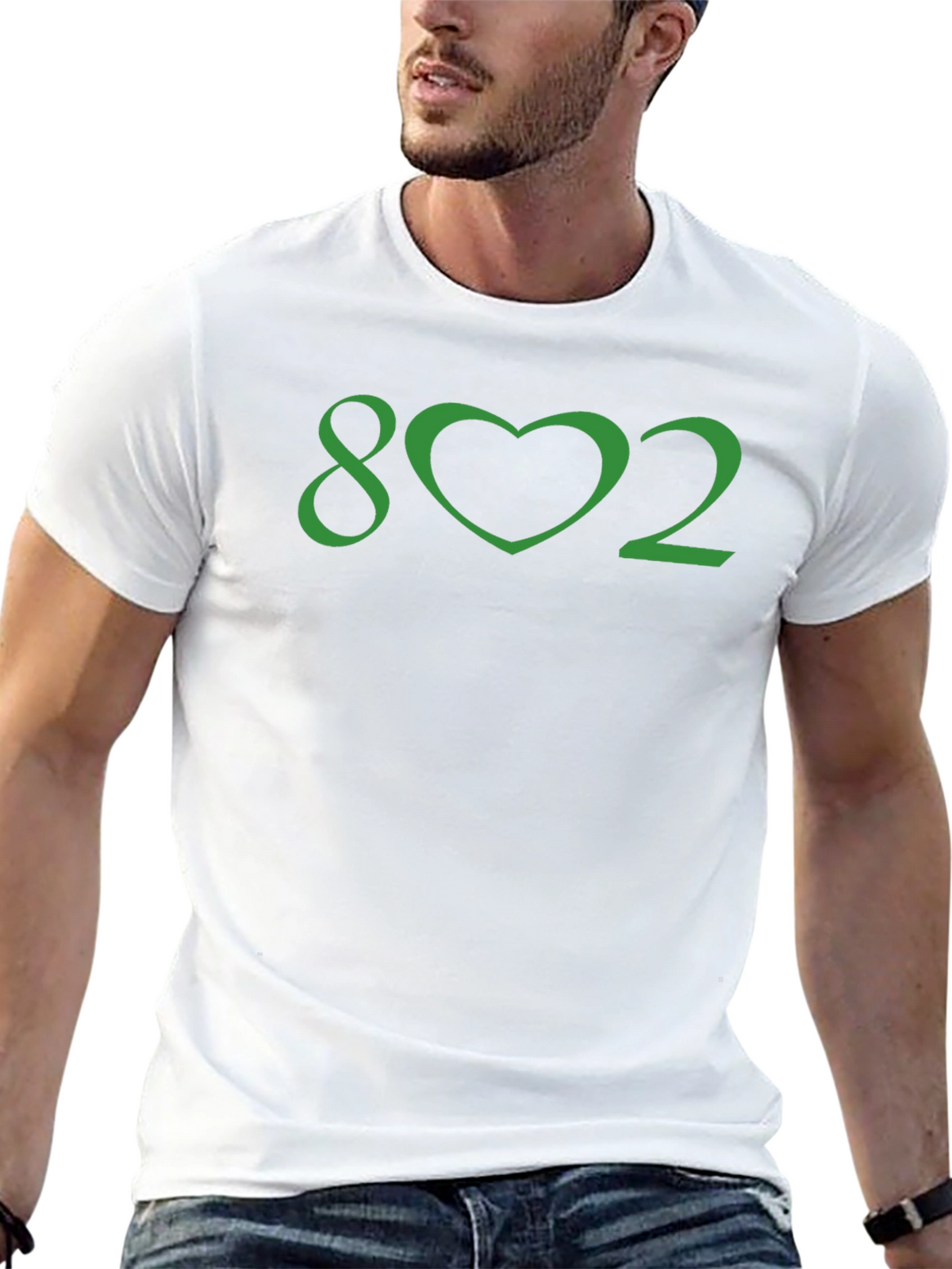Vermont Pride Tee - 802 Heart Graphic Black T-Shirt