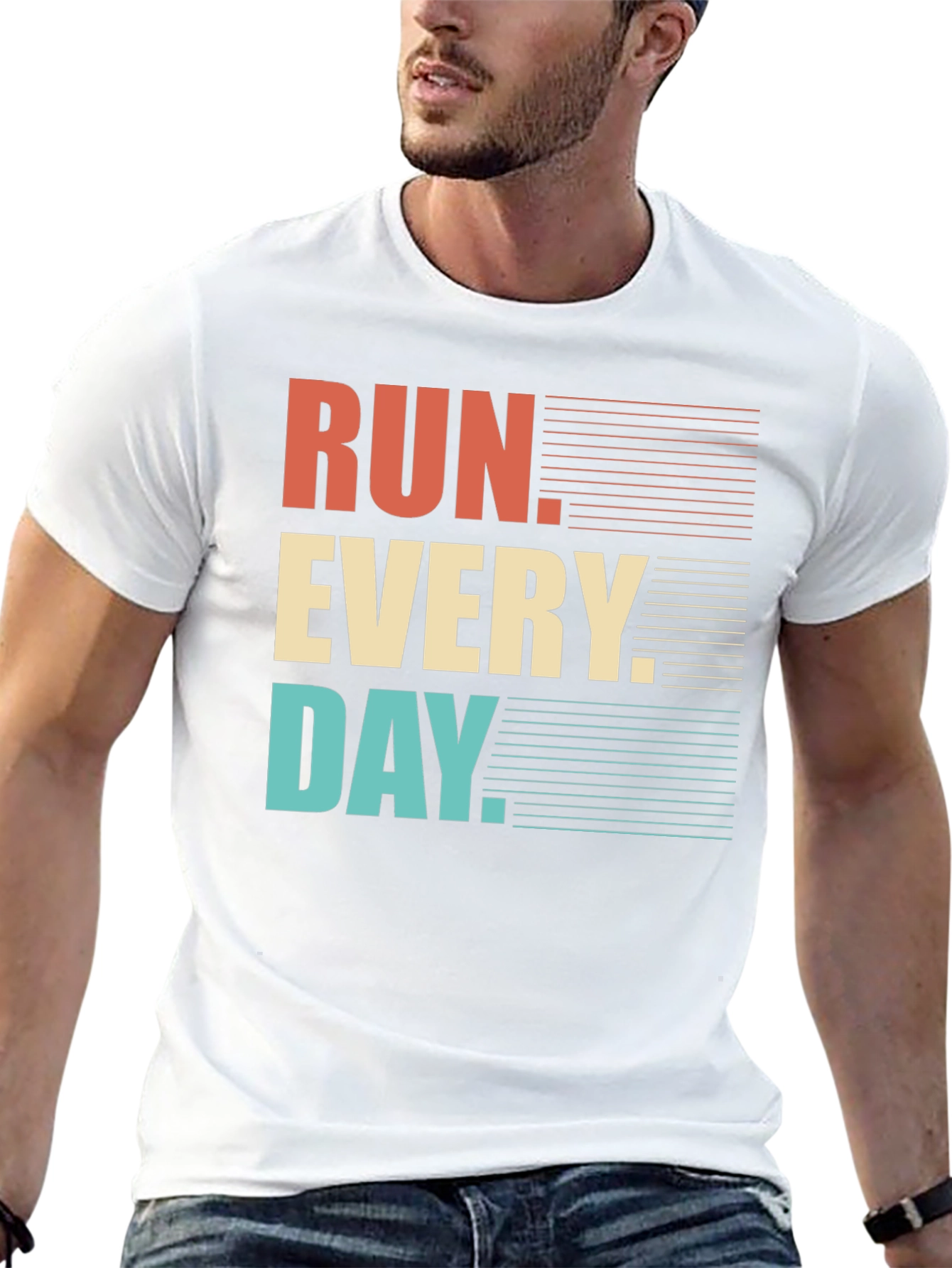 Run Every Day Graphic Tee - Retro Style