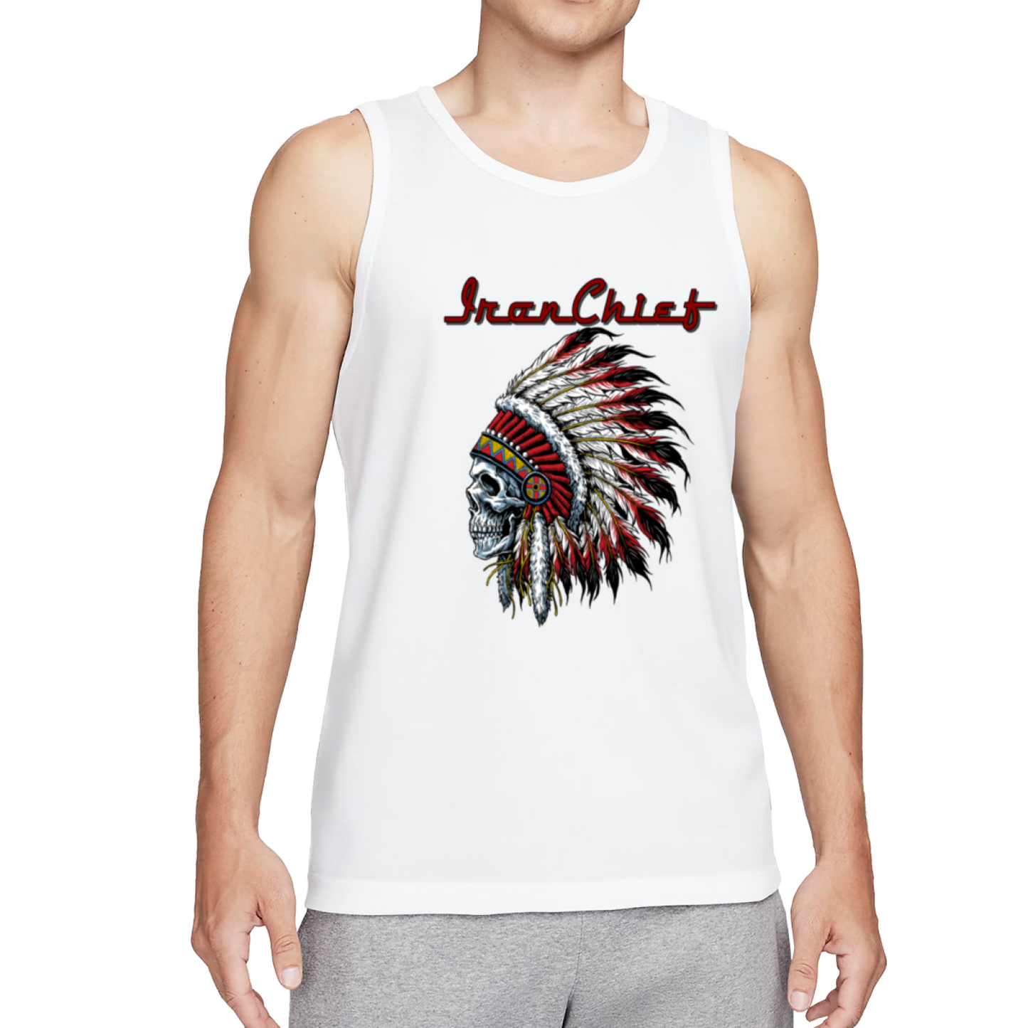 Iron Chief Native American Skull Headdress Tank