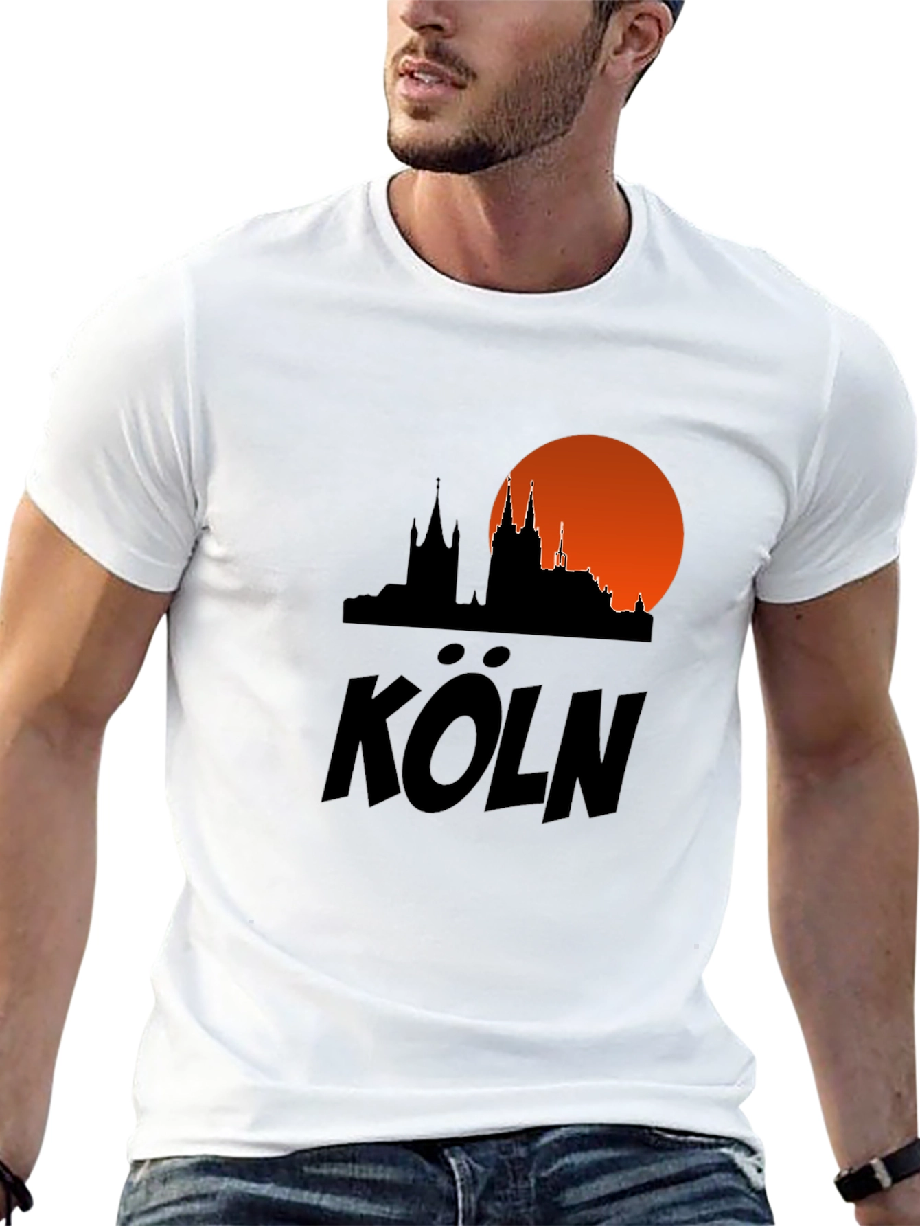 Cologne Skyline T-Shirt - Black Cityscape Tee