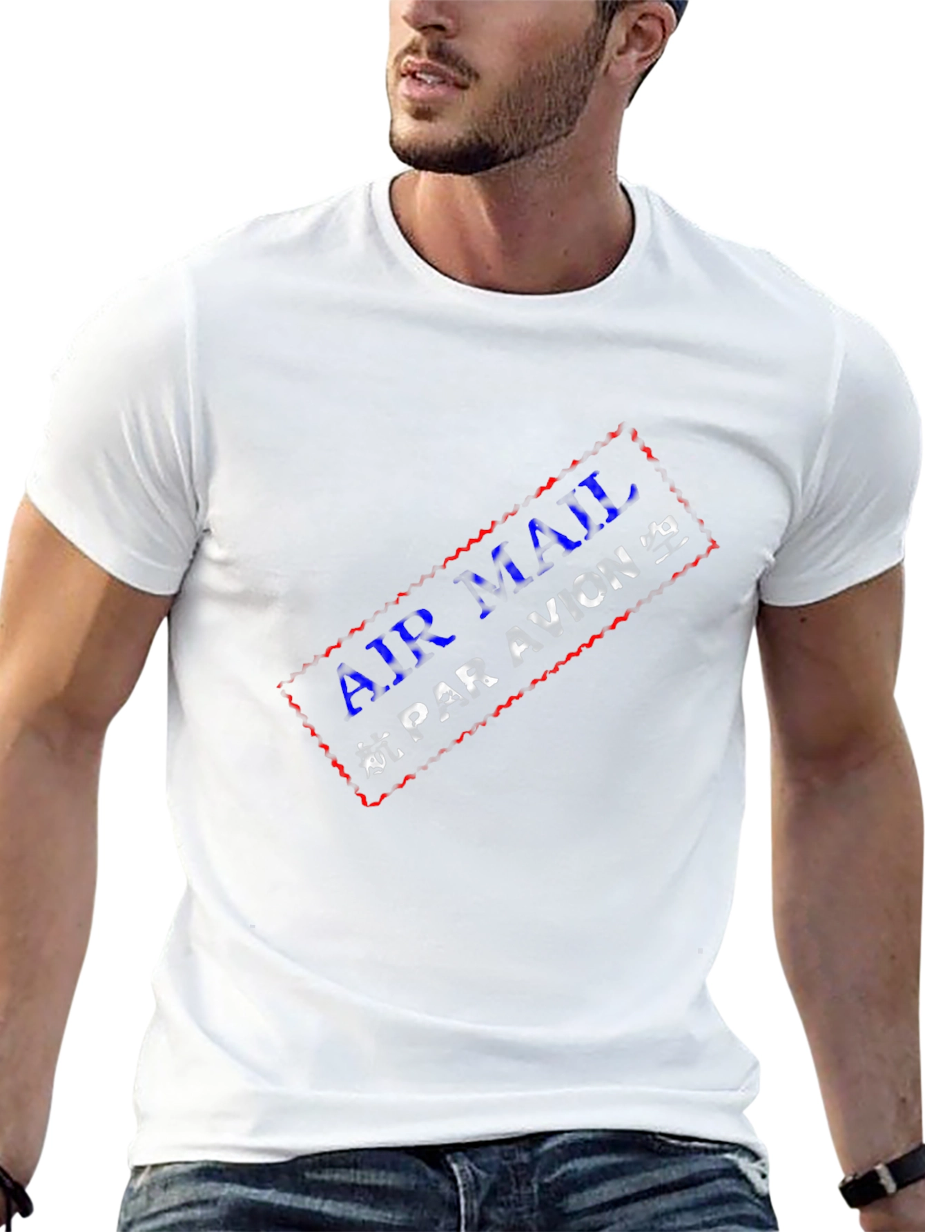 Air Mail Par Avion Graphic Black T-Shirt