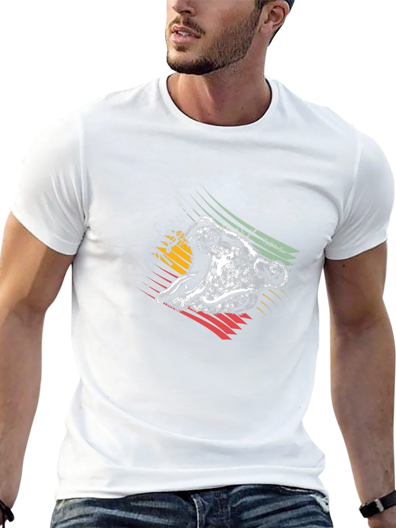 Rasta Lion Graphic Tee - Black Cotton T-Shirt