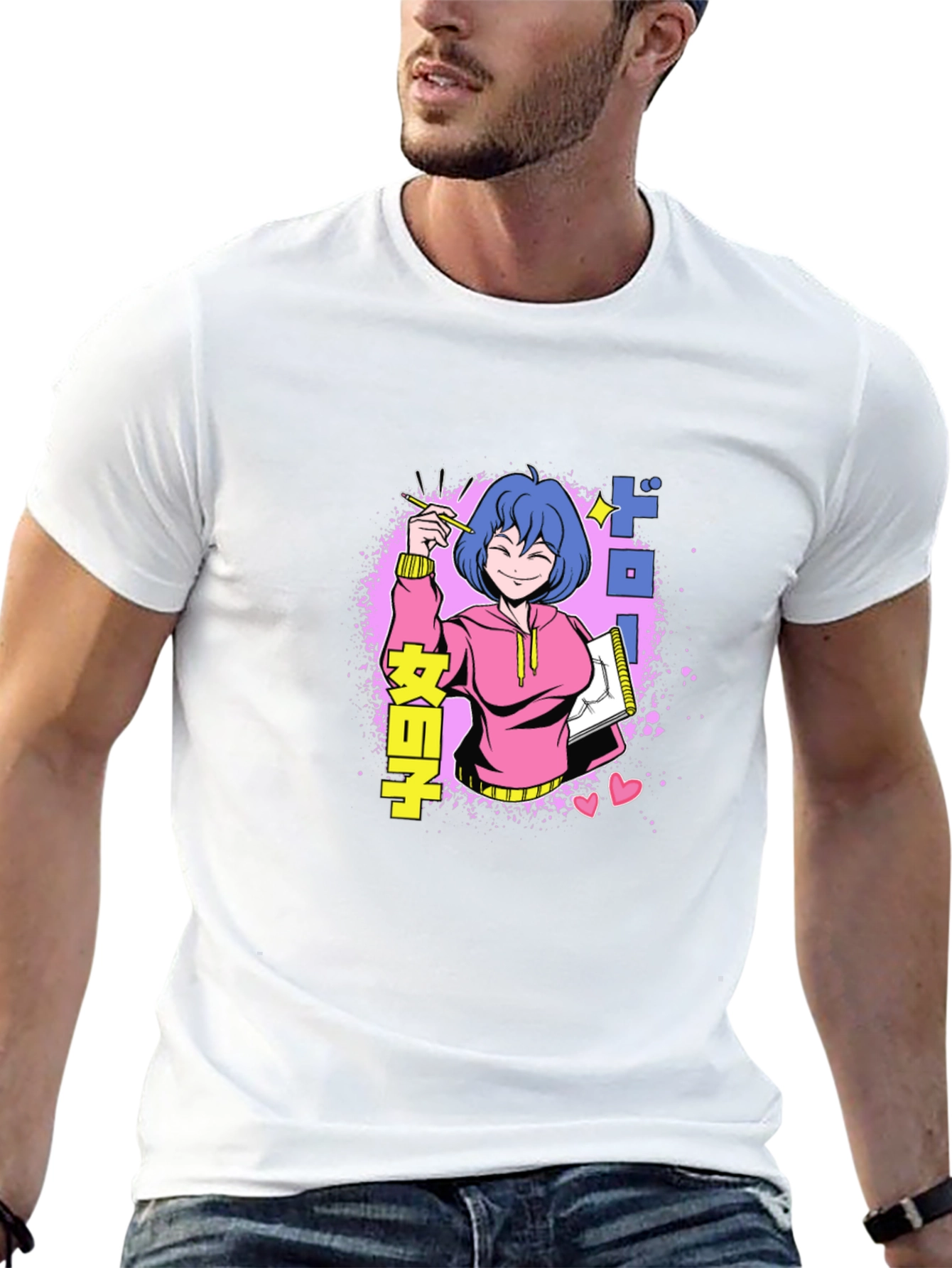Anime Girl Drawing T-Shirt - Unique Graphic Tee