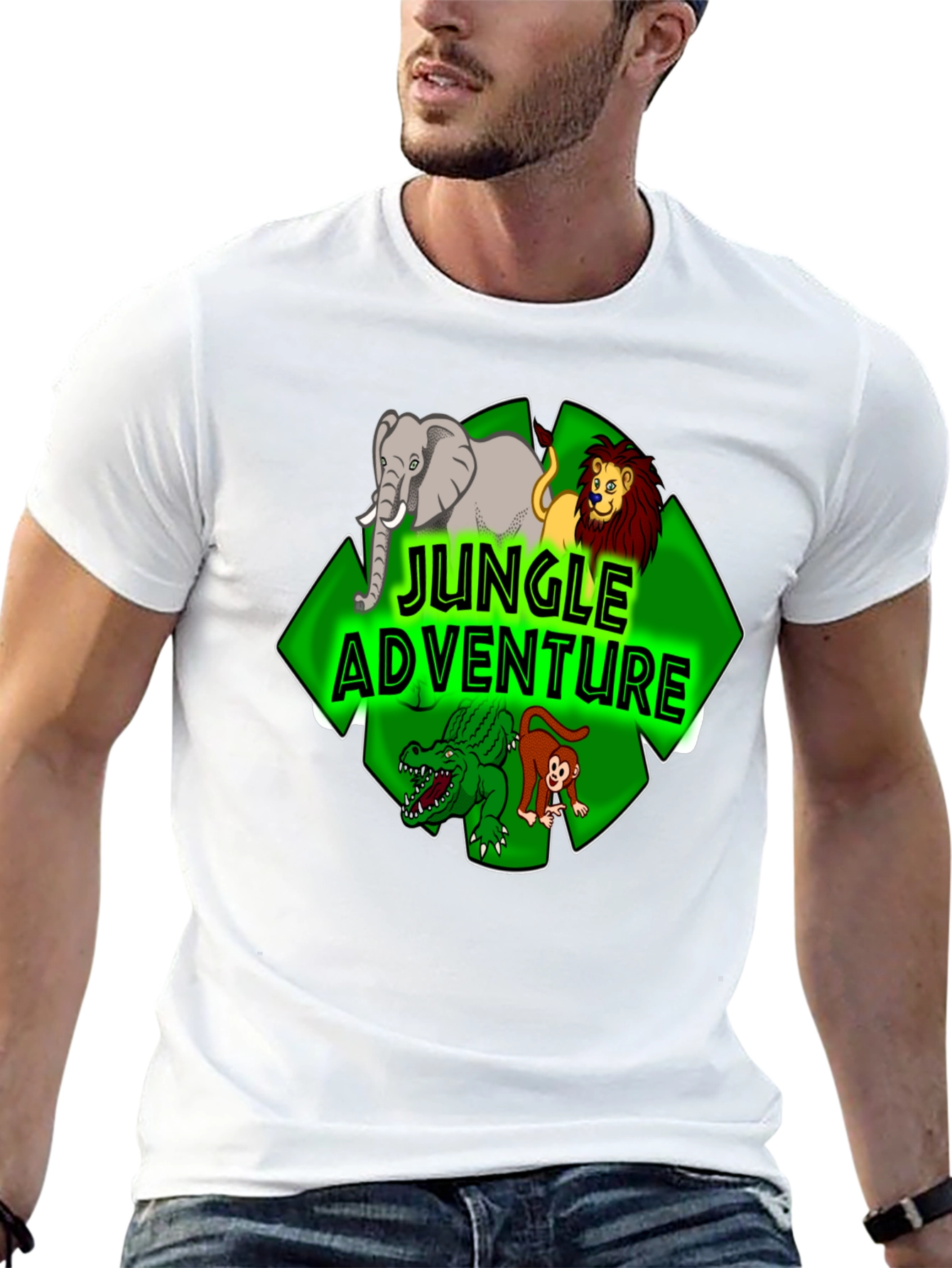 Jungle Adventure Cartoon Graphic Tee