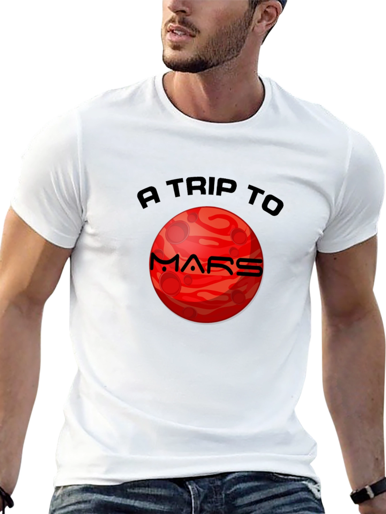Mars Trip Graphic T-Shirt - Black Cotton Tee