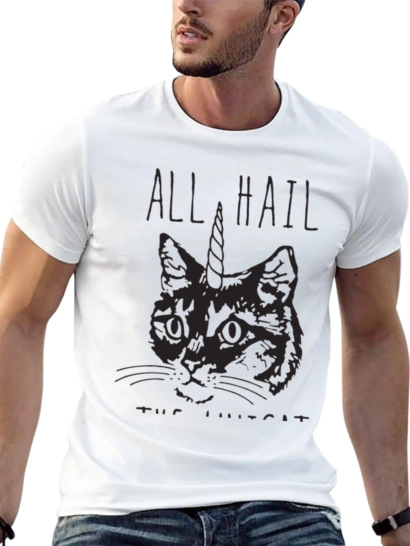 All Hail the Unicat Black T-Shirt