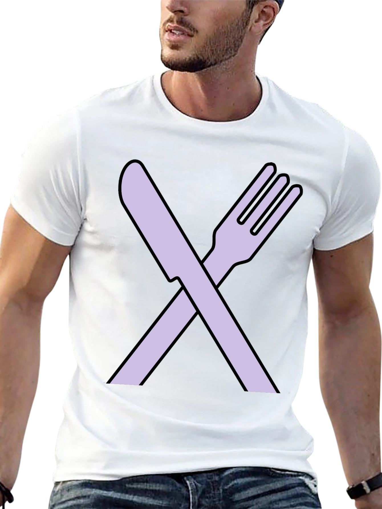 Fork and Knife Graphic Tee - Black