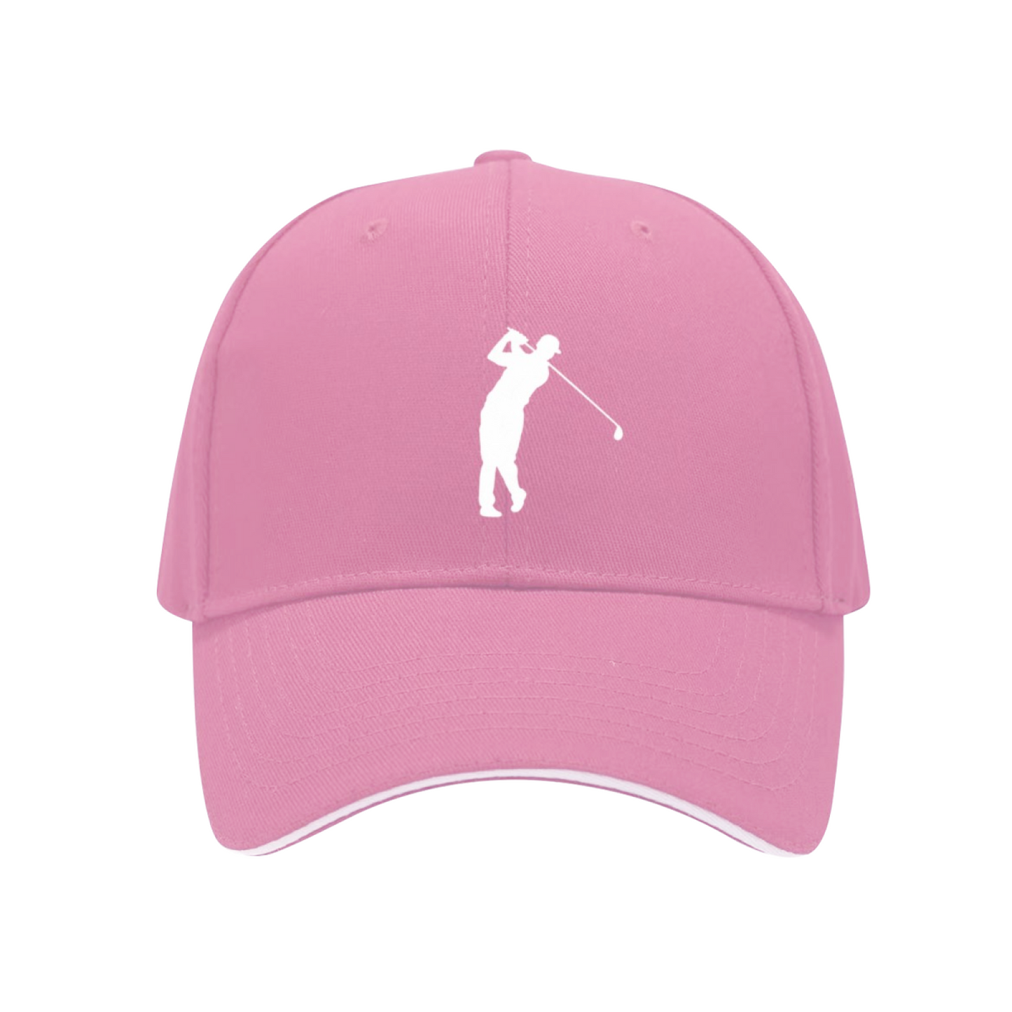Golf Player Silhouette Navy Sandwich Baseball Cap, Golfer Outdoor Sports Hat