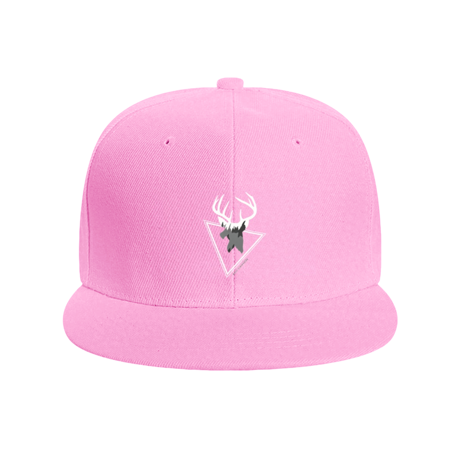 Wild Deer Triangle Graphic Blue Flat Brim Snapback Sun Hat