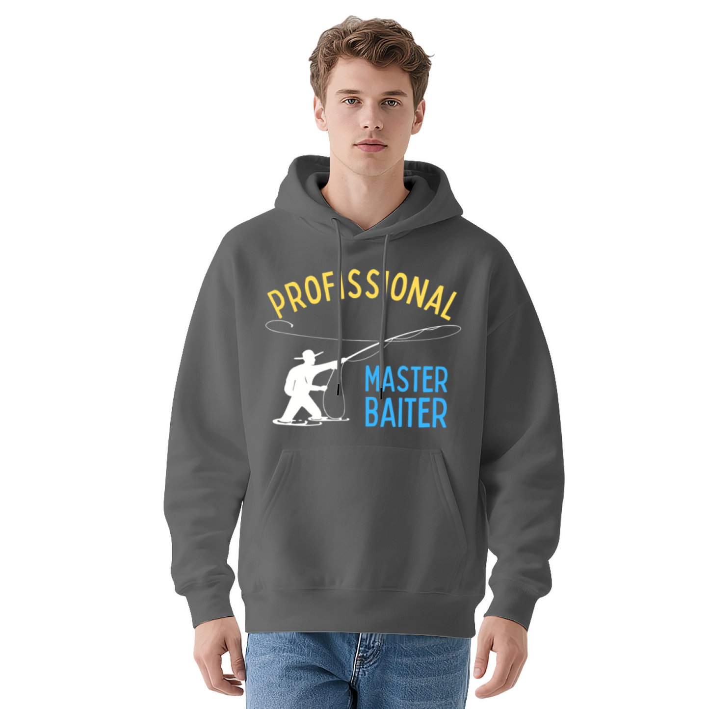 Graphic Pullover Hoodie: Professional Masterbaiter Text, Casual Wear