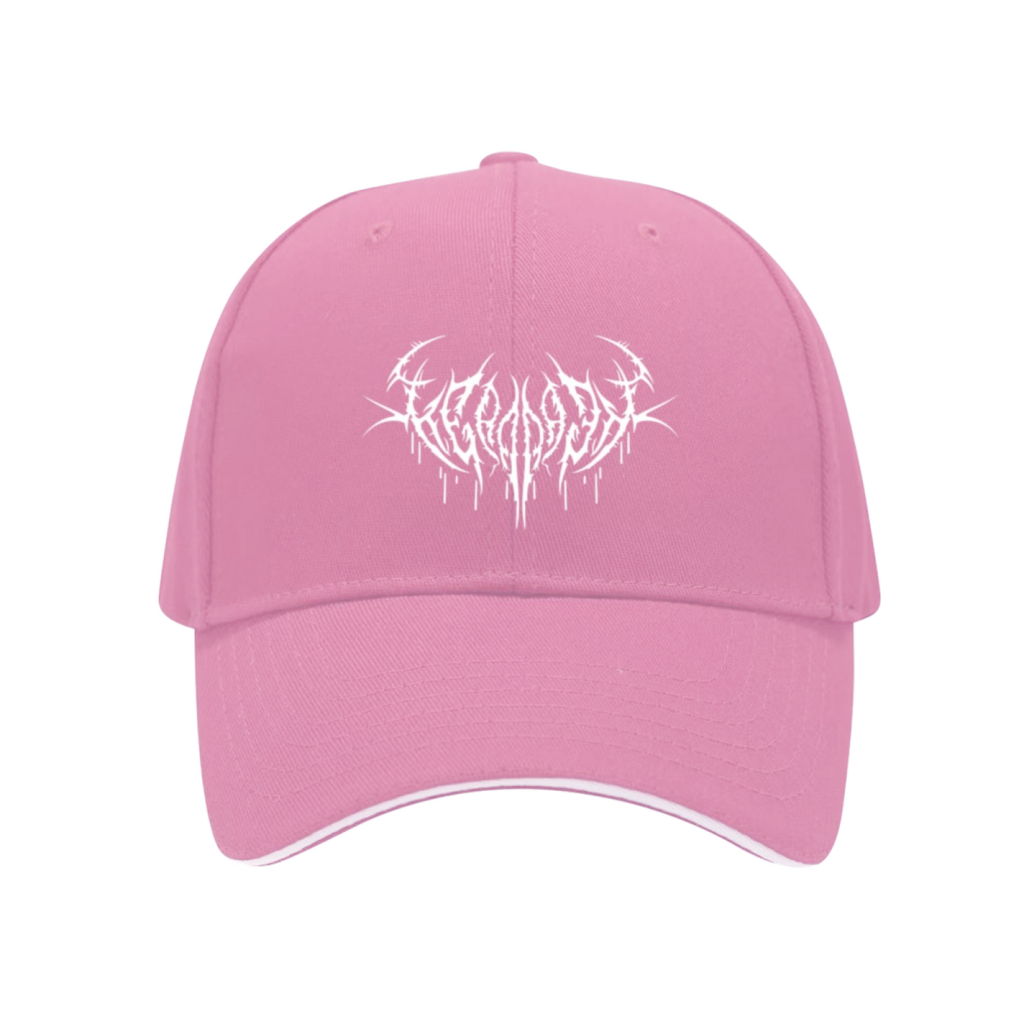 Brutal Black Metal Gothic Print Red Sandwich Baseball Cap For Rock Fans