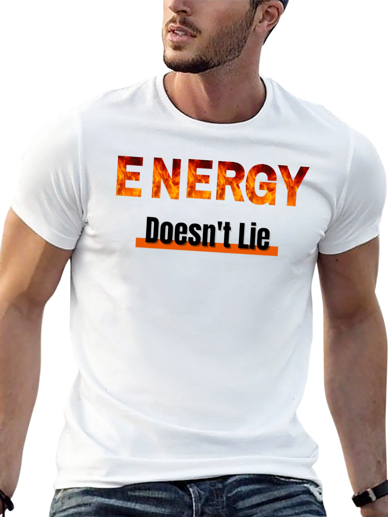 Energy Doesnt Lie Graphic Tee - Fire Design