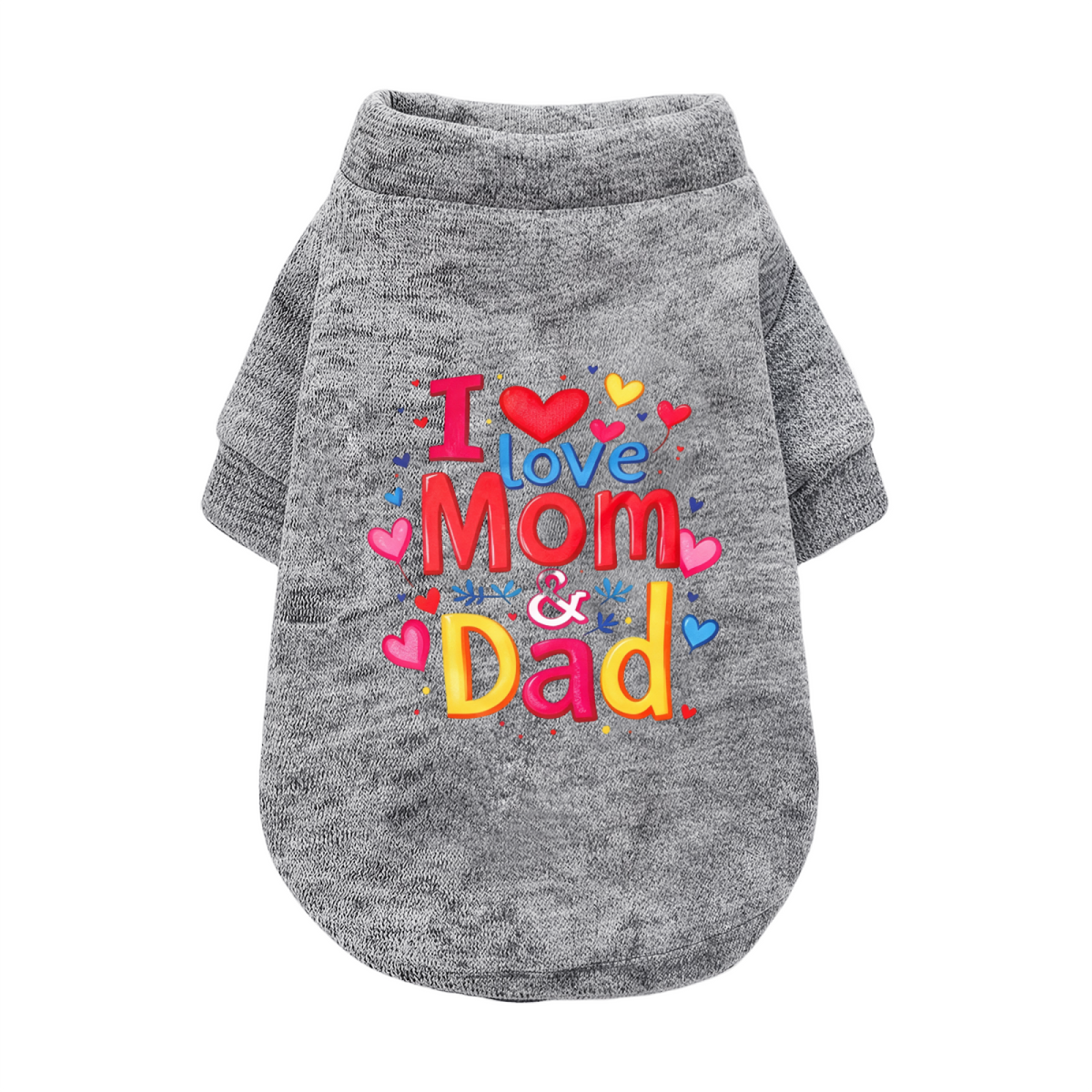 I Love Mom & Dad Vibrant Heart Family Black Pet Sweater