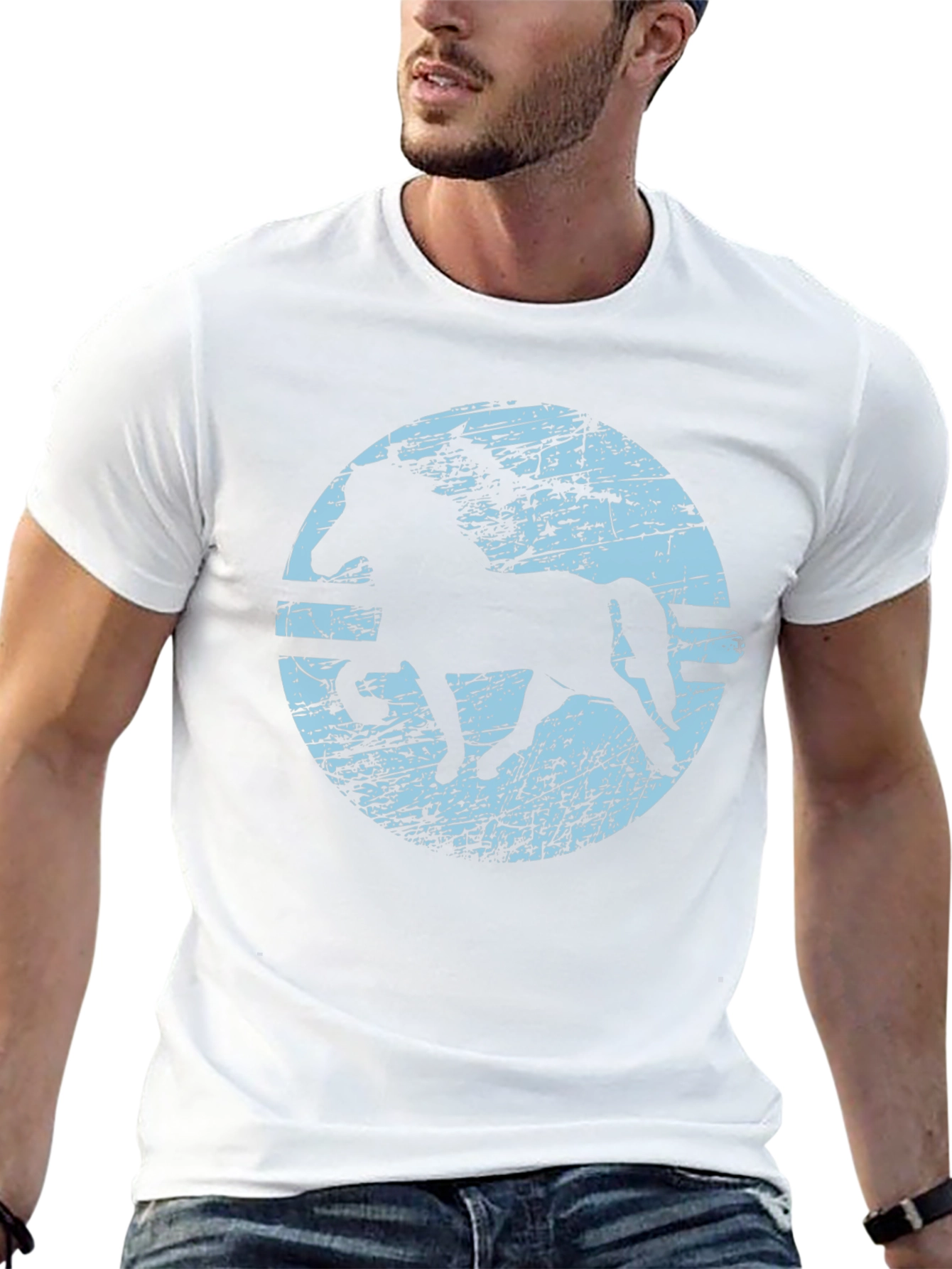 Horse Silhouette Graphic T-Shirt - Black