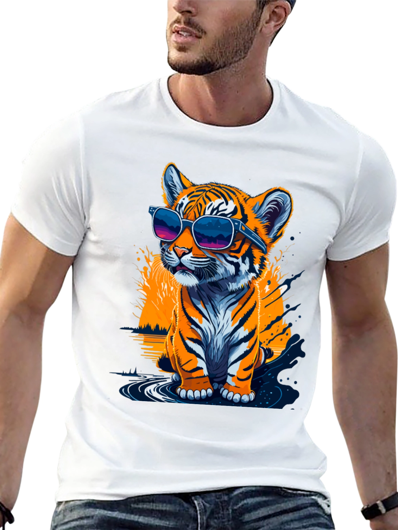 Cool Tiger Cub Graphic T-Shirt - Black