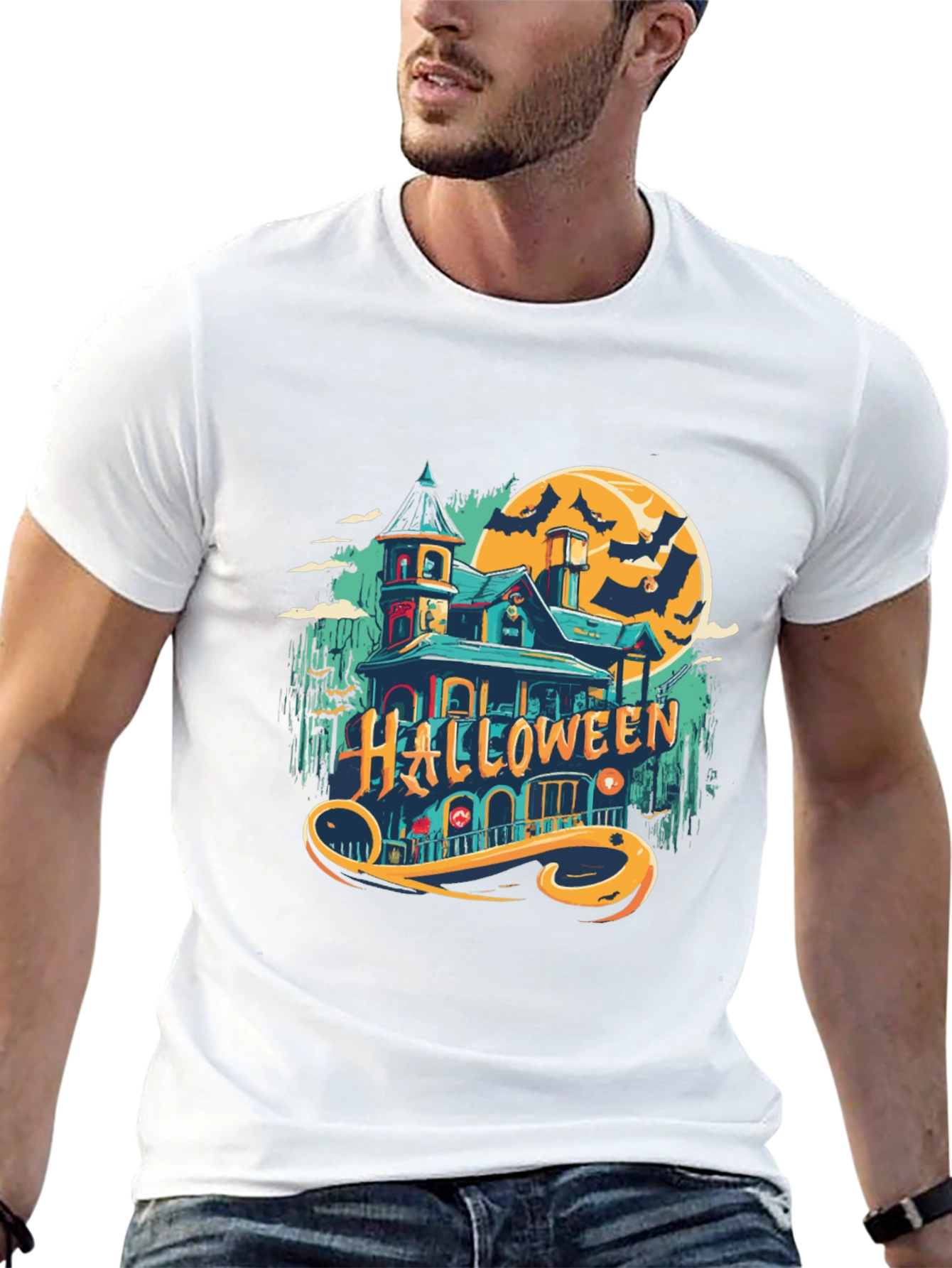 Halloween Spooky House Graphic Tee