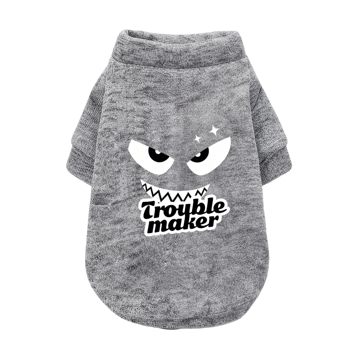 Trouble Maker Spooky Monster Face Cool Dog Cardigan Sweater