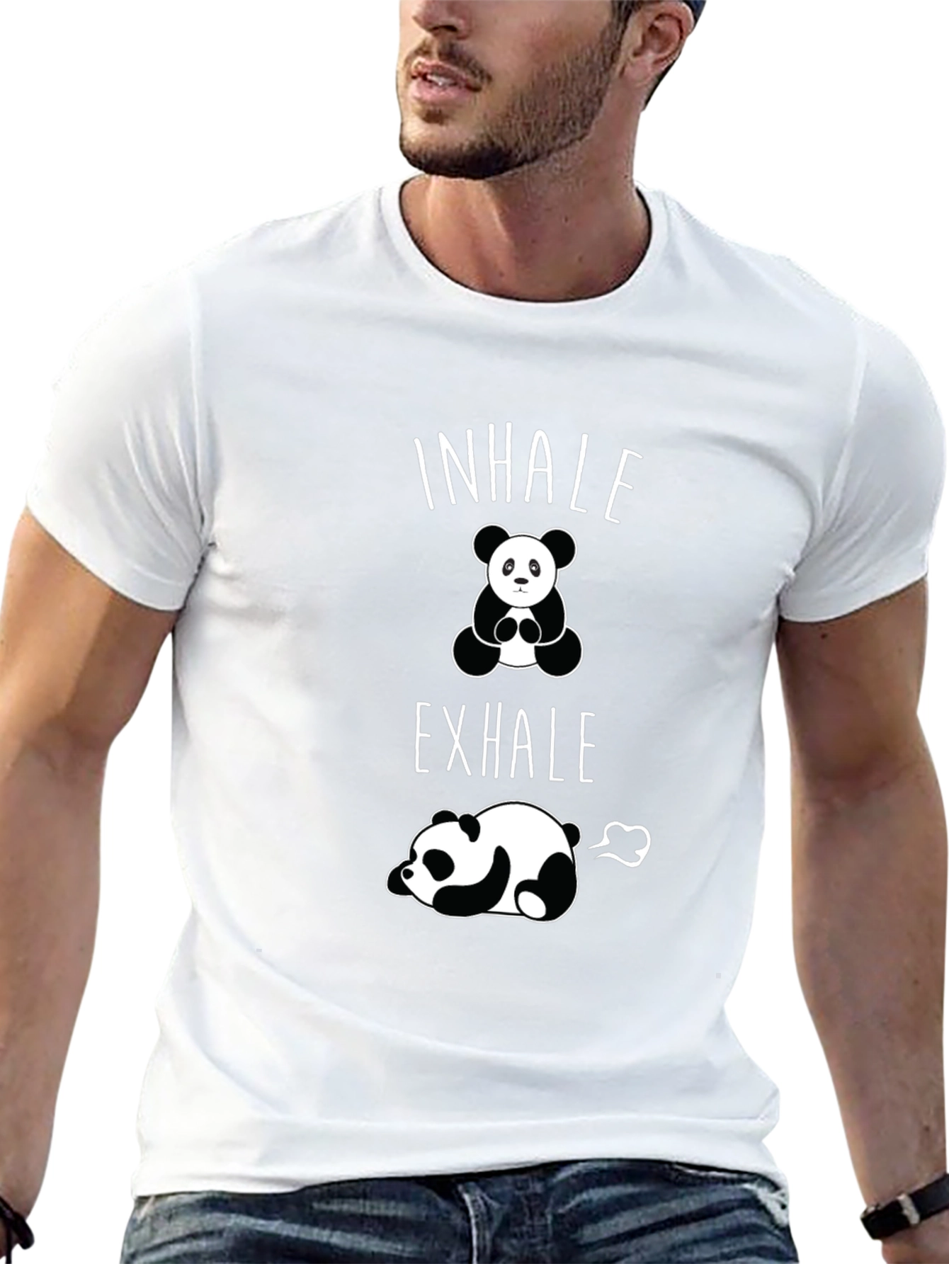 Inhale Exhale Panda Graphic T-Shirt