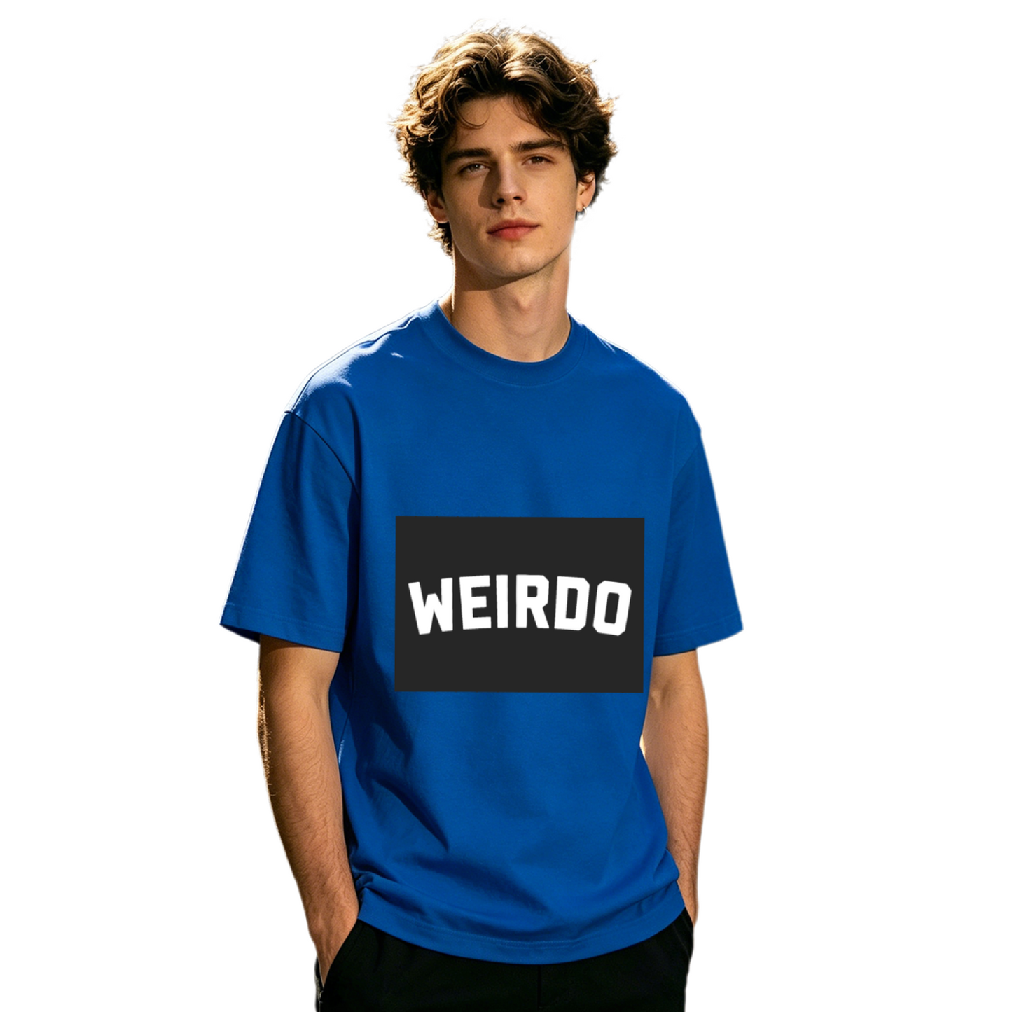Men's Minimal Bold WEIRDO Word Streetwear Graphic Tee