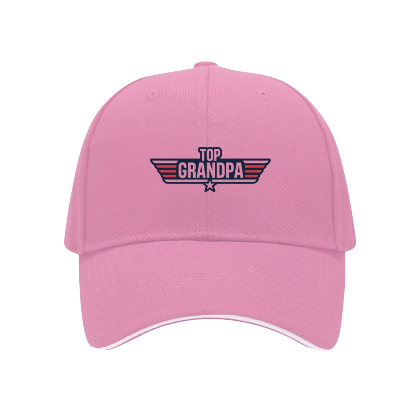 Top Grandpa Retro Wing White Sandwich Baseball Cap ¨C Cool Grandpa Gift Hat