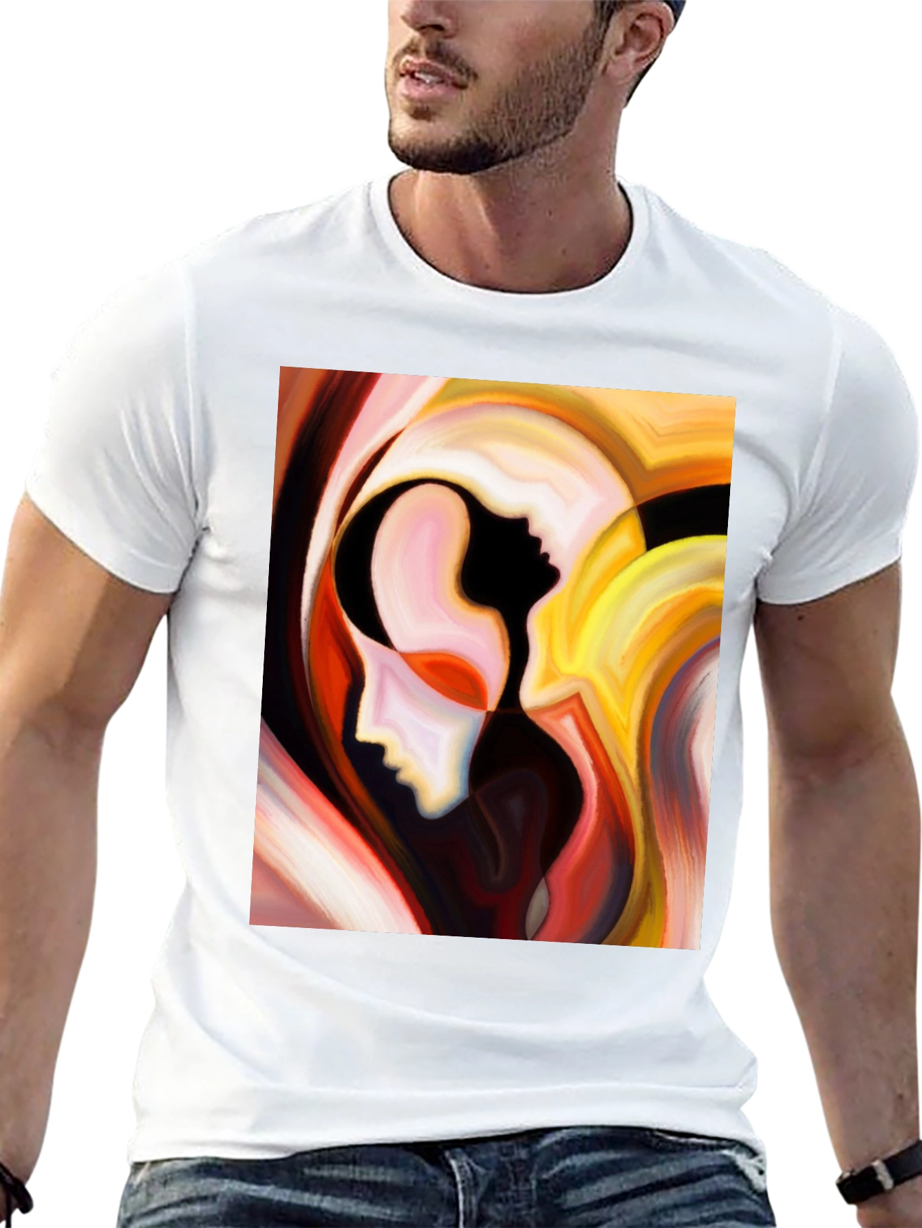 Abstract Faces Graphic T-Shirt - Modern Art Tee
