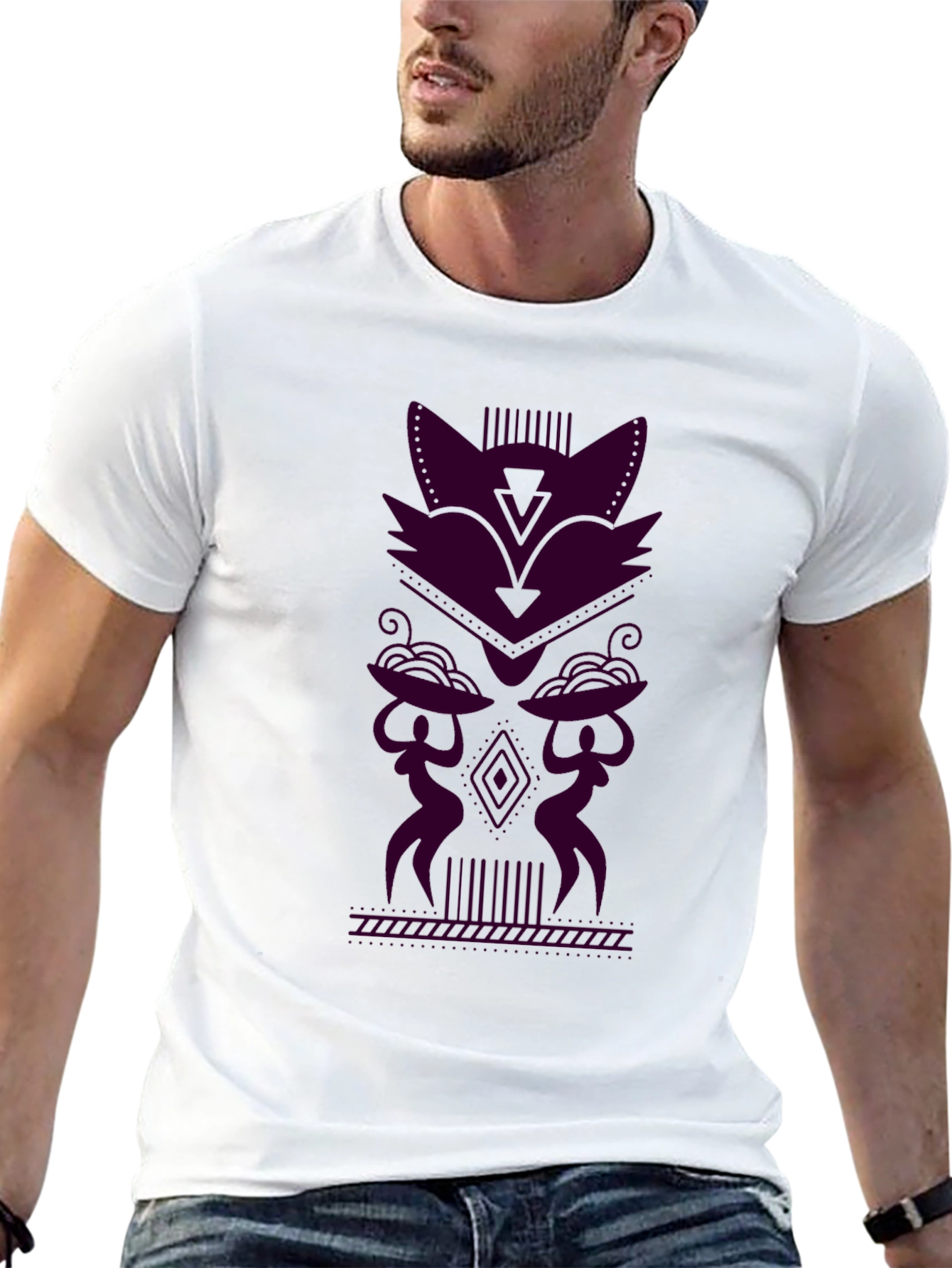 Geometric Tribal Style Graphic Tee