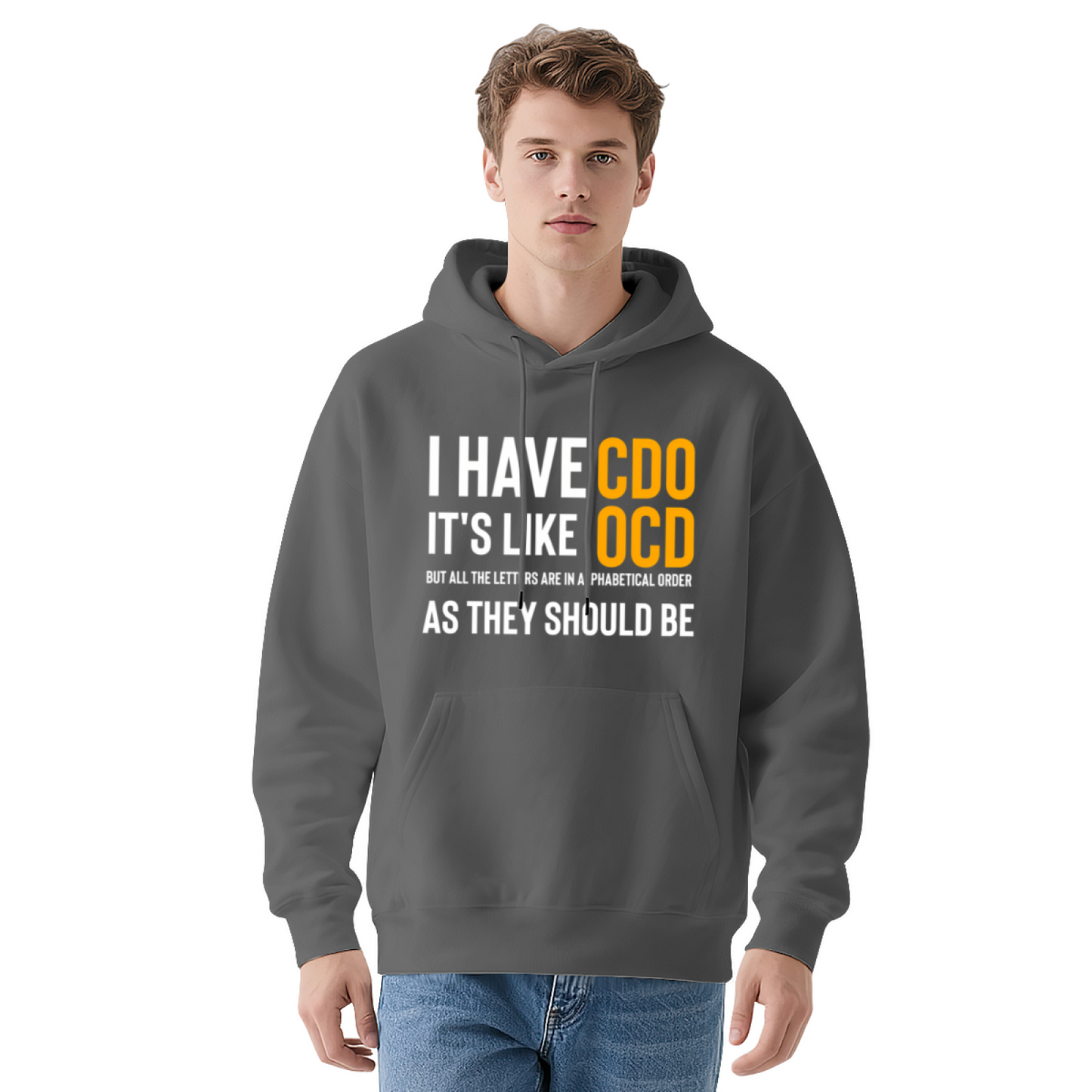 Hilarious CDO OCD Slogan Red Hoodie, Comfort Casual Outfit