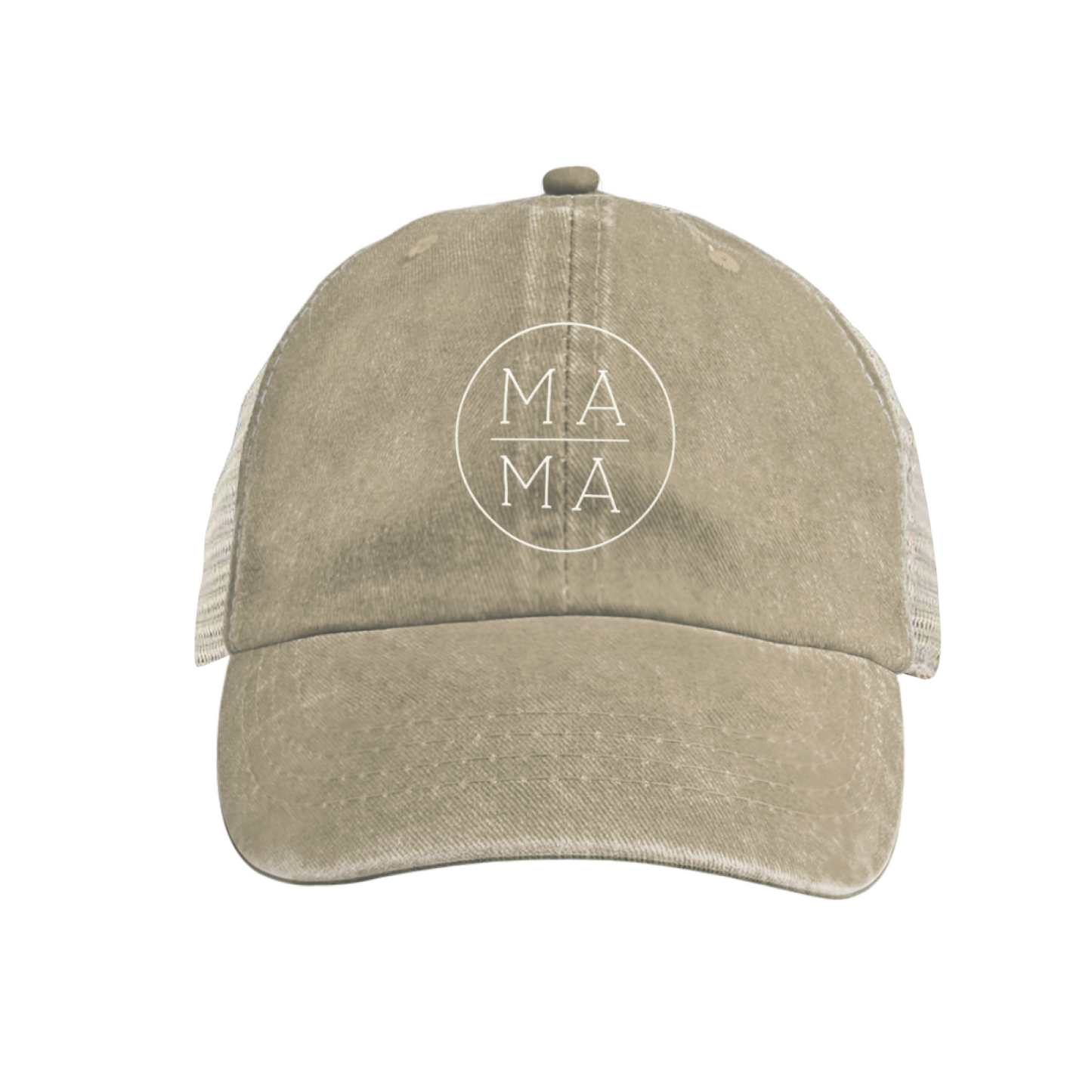 Simple Black Line Sun Graphic Vintage Washed Mesh Hat, Minimalist Outdoor Trucker Cap