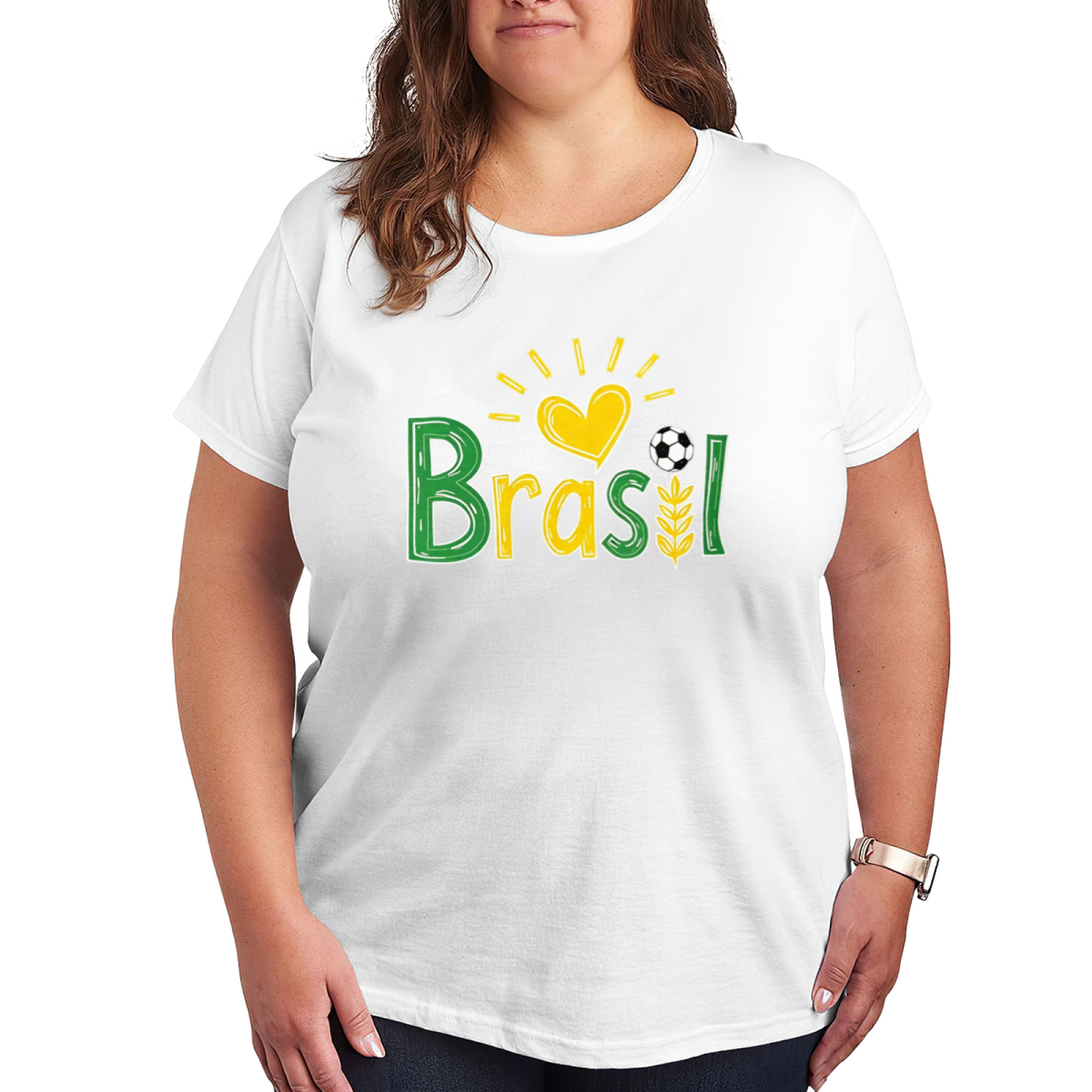 Love Brasil Soccer National Pride Plus Size T-Shirt