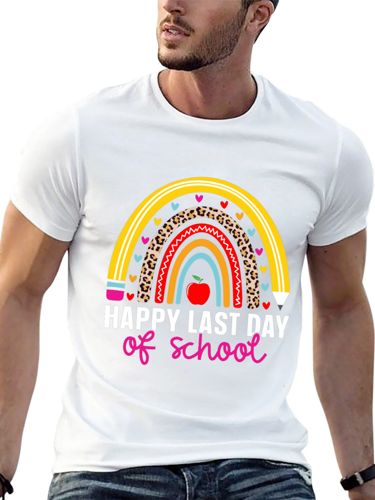 Happy Last Day of School Rainbow Teacher T-Shirt