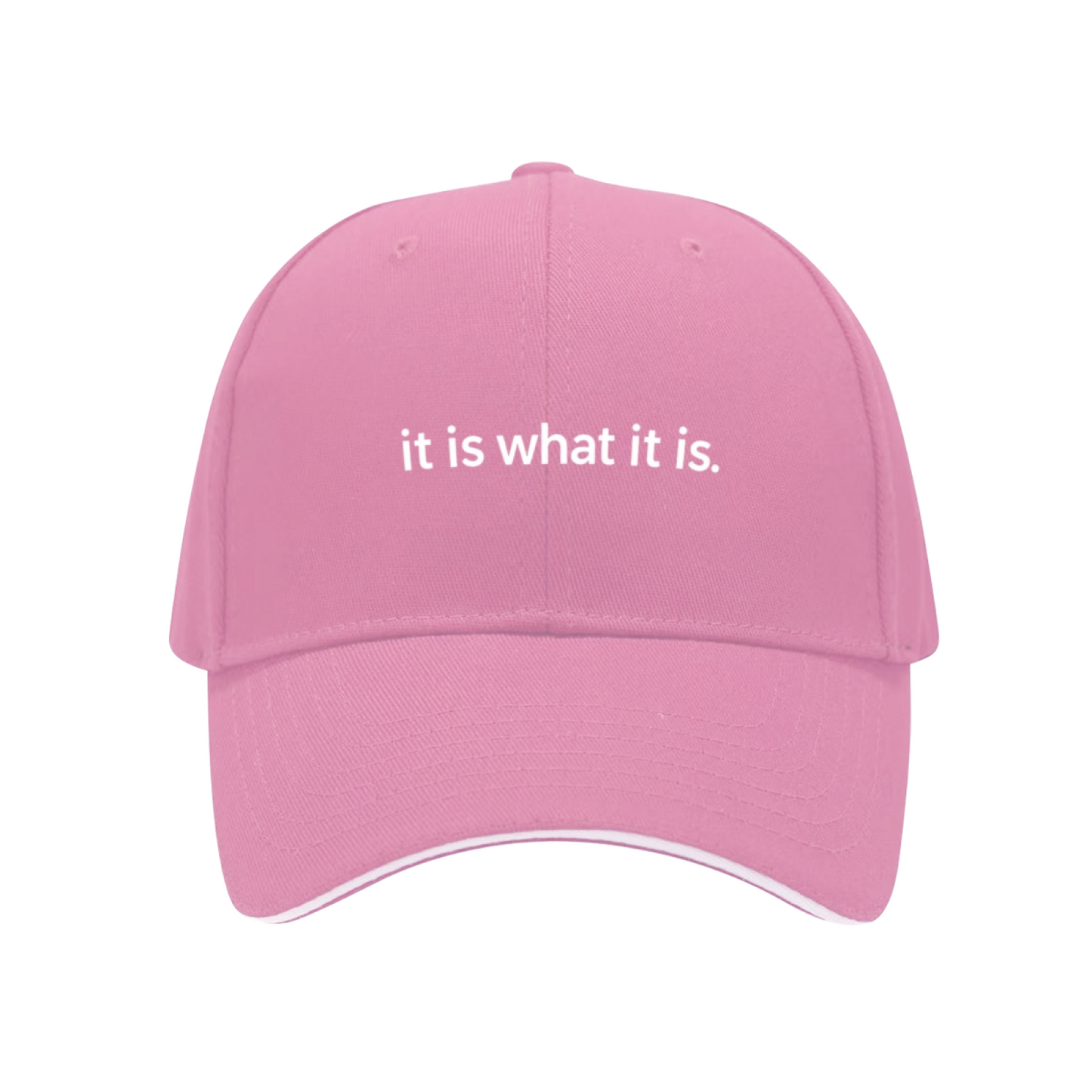 Simple It Is What It Is Slogan Multi-Color Sandwich Peak Daily Dad Hat