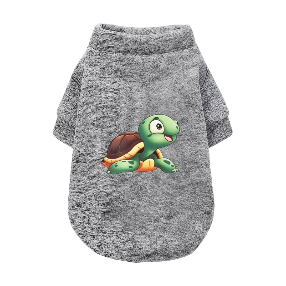 Cheerful Cartoon Turtle Print Pet Sweater, Soft Comfy Small Pet Clothes