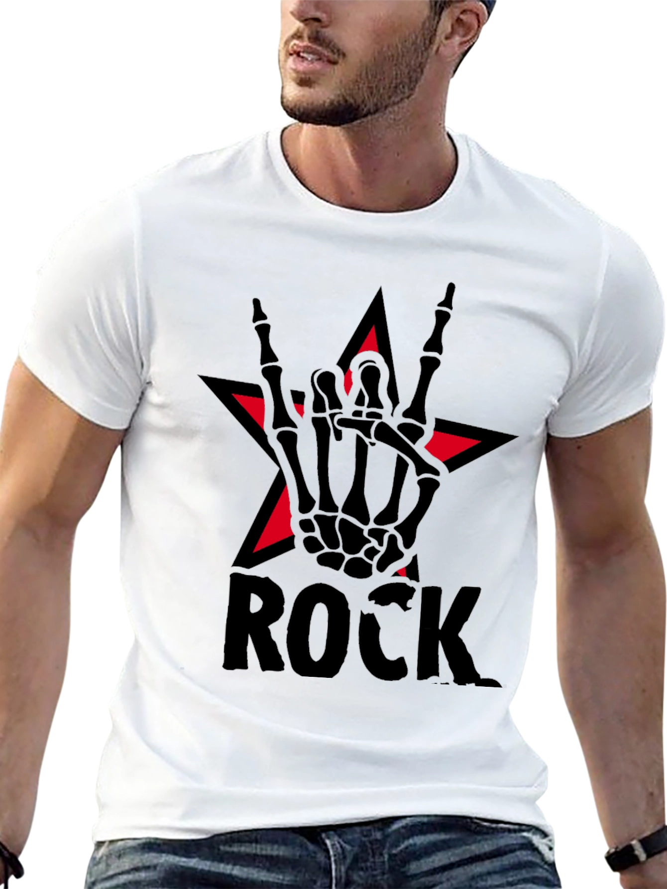 Rock Star Skeleton Hand T-Shirt