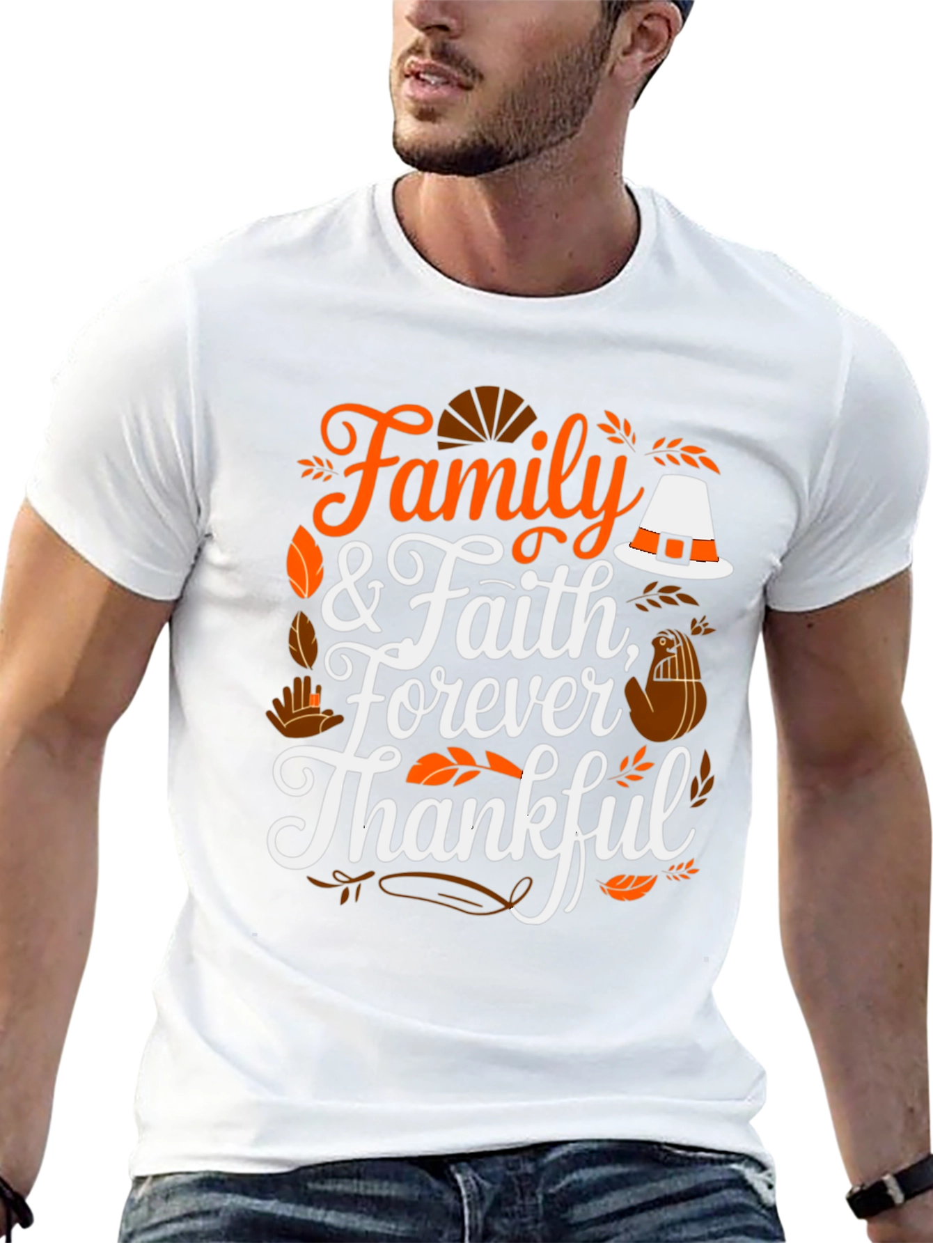 Family & Faith Thanksgiving T-Shirt - Forever Thankful