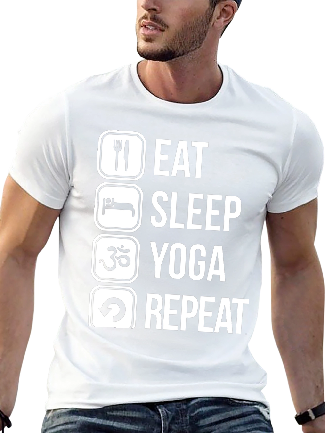 Eat Sleep Yoga Repeat Black T-Shirt