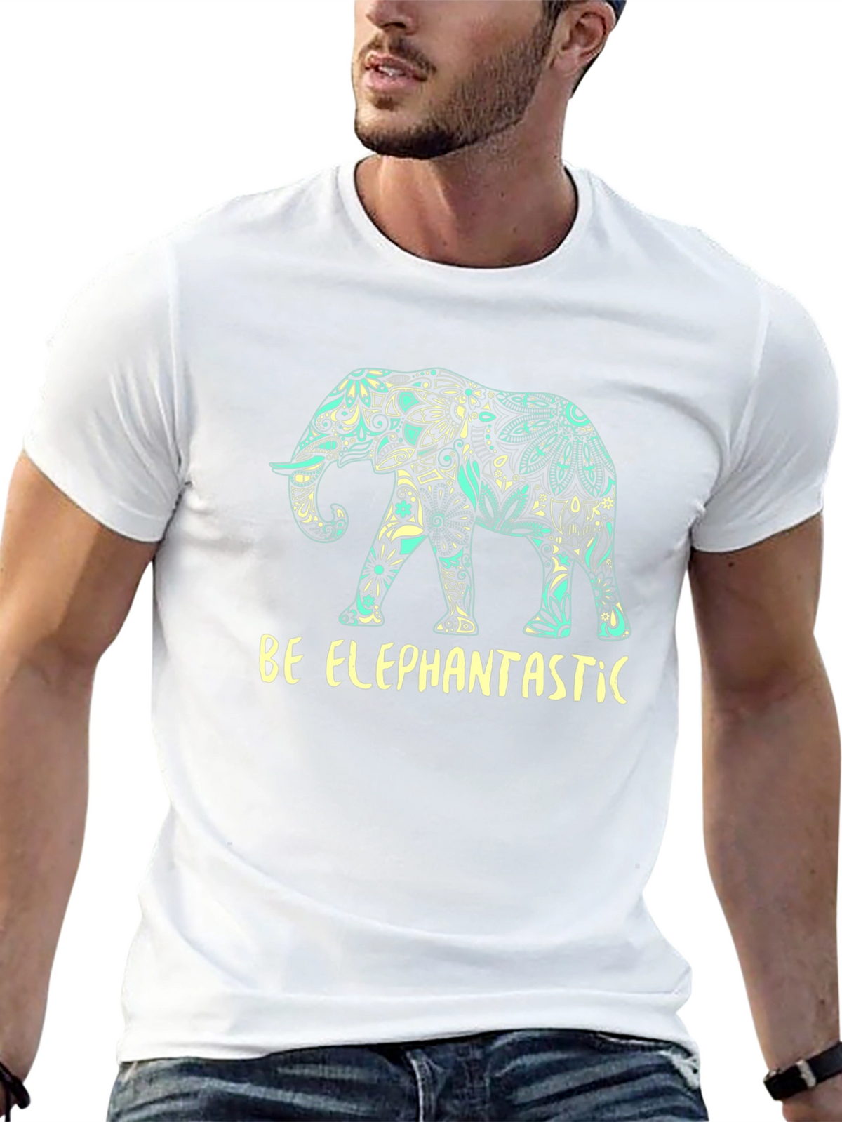 Be Elephantastic Black Graphic T-Shirt