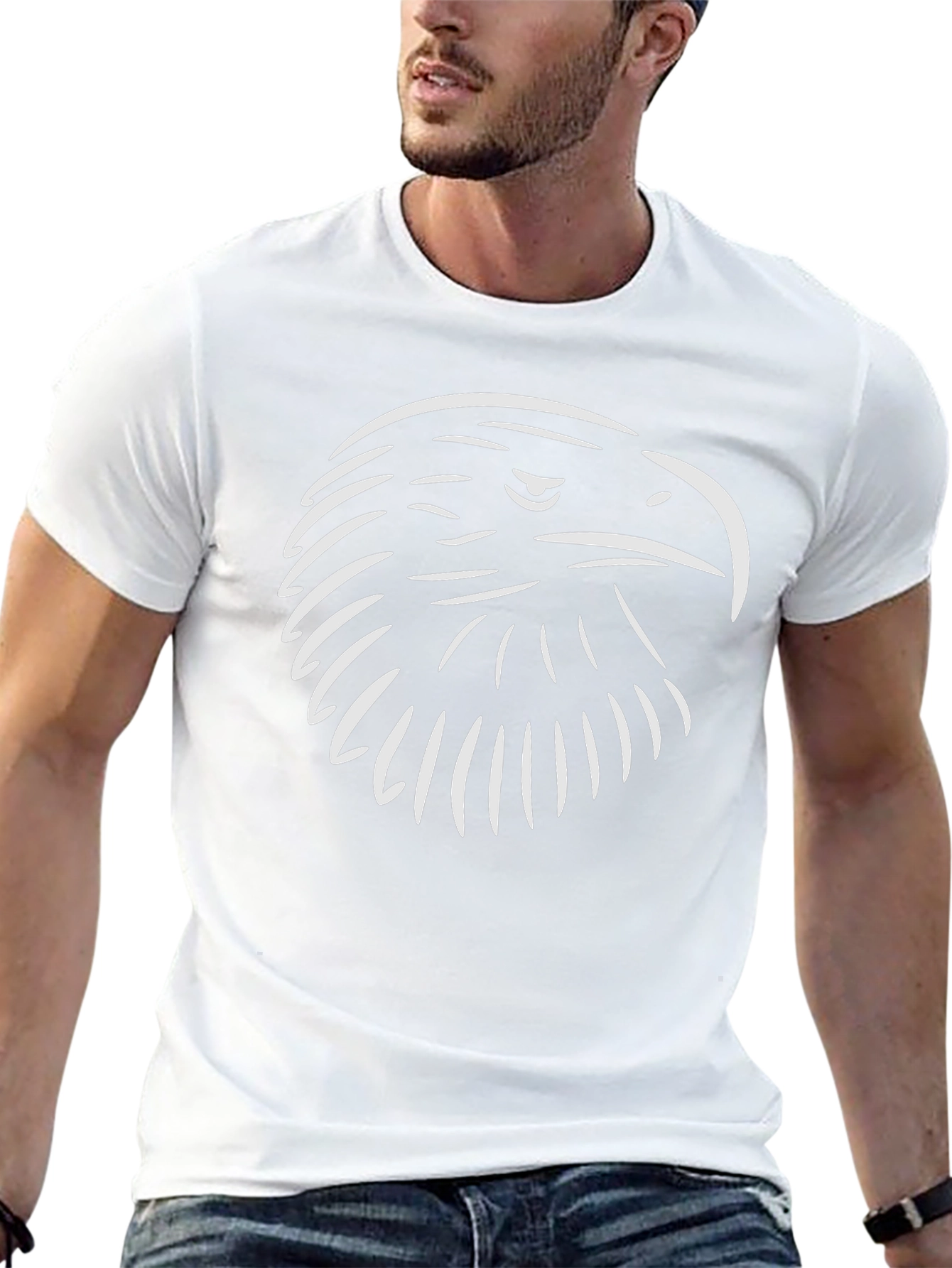 Black Eagle Head Graphic T-Shirt
