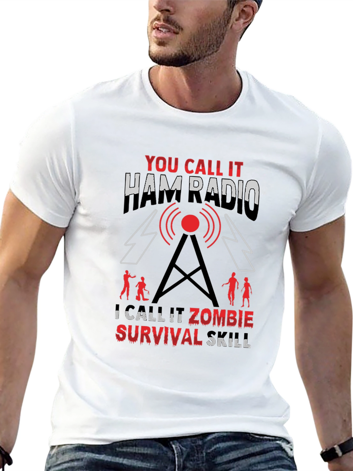 Ham Radio Zombie Survival Skill T-Shirt