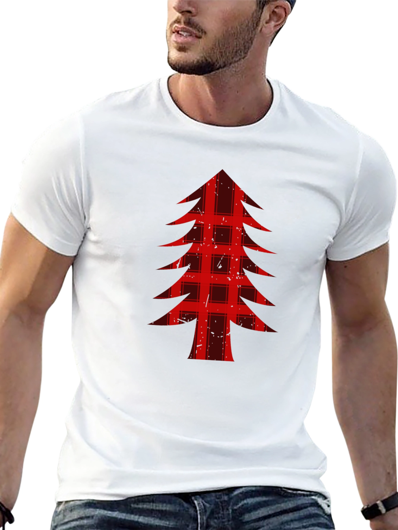 Buffalo Plaid Christmas Tree Graphic Tee